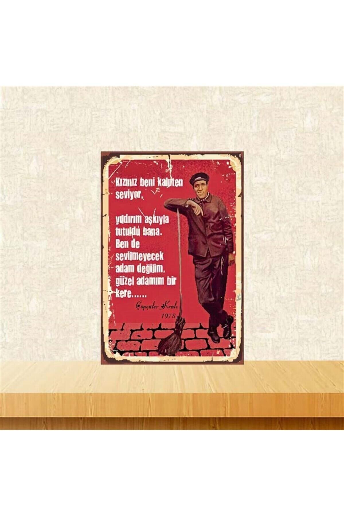 Kızınız Beni Kalpten Seviyor 20-30 Cm Retro Ahşap Poster