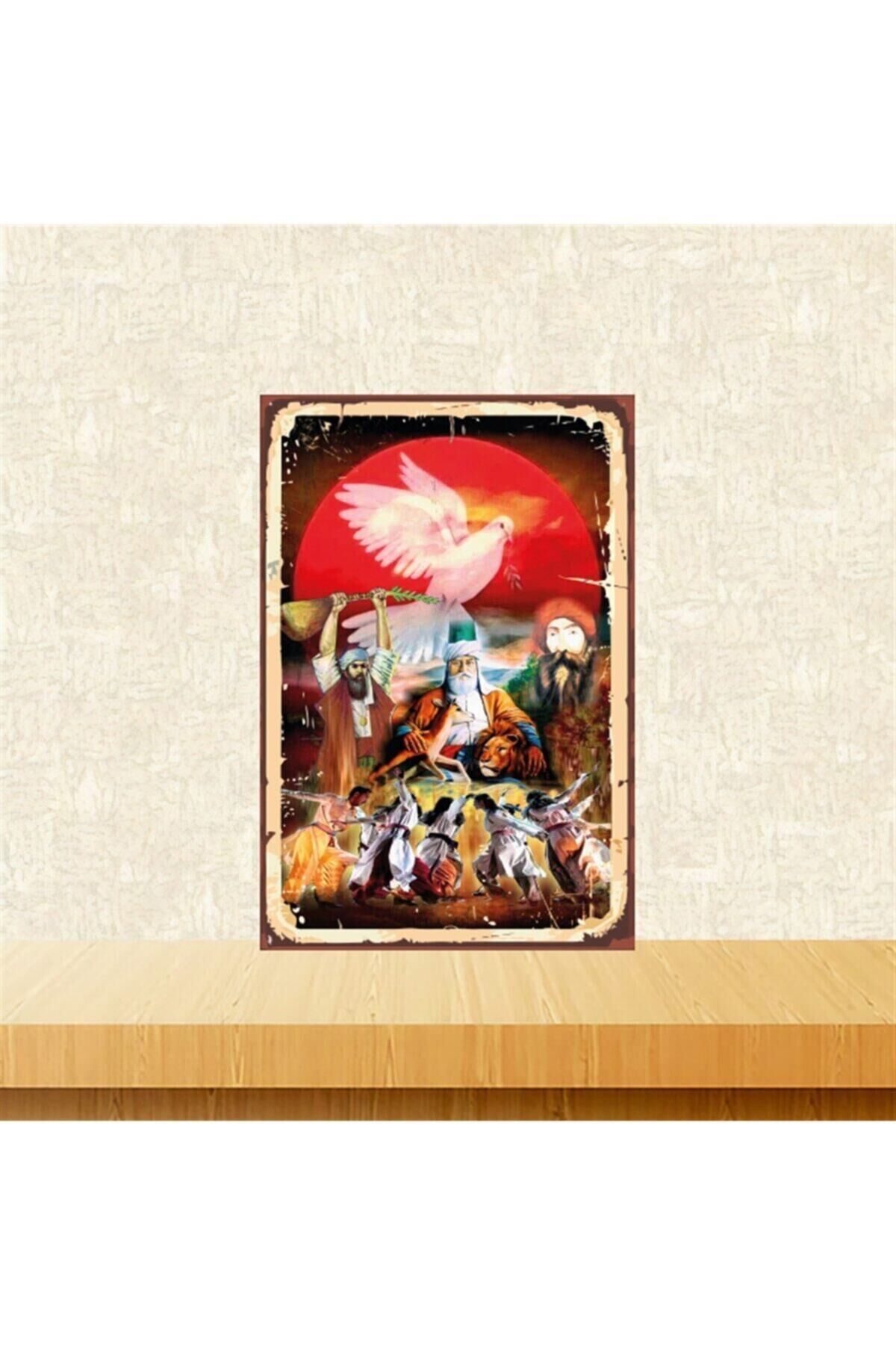 Kutsal Ruh 20-30 Cm Retro Ahşap Tablo Tkfx4824