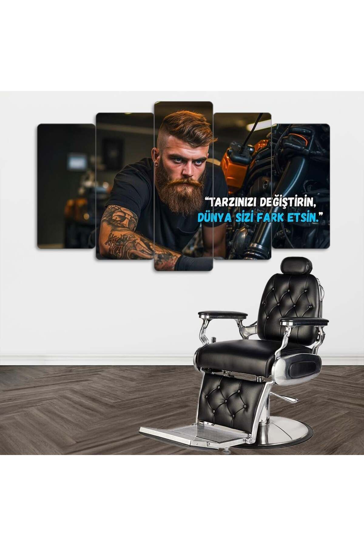 Dünya Sizi Farketsin - 5 Parçalı Berber Tablo
