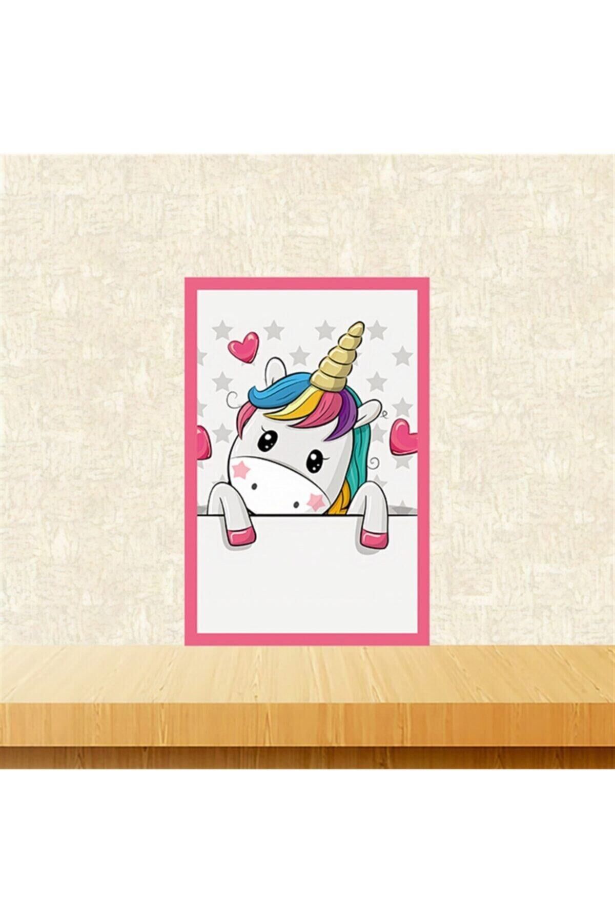 Unicorn Tasarımlı 20-30 Cm Retro Ahşap Tablo Tkfx5953