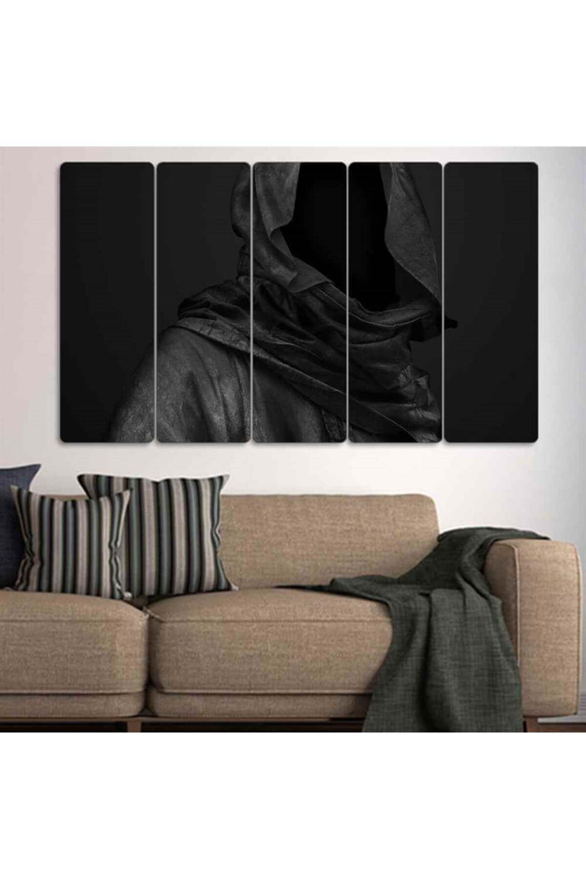 Tuareg Giymiş Gölge Adam - 5 Parçalı Tablo