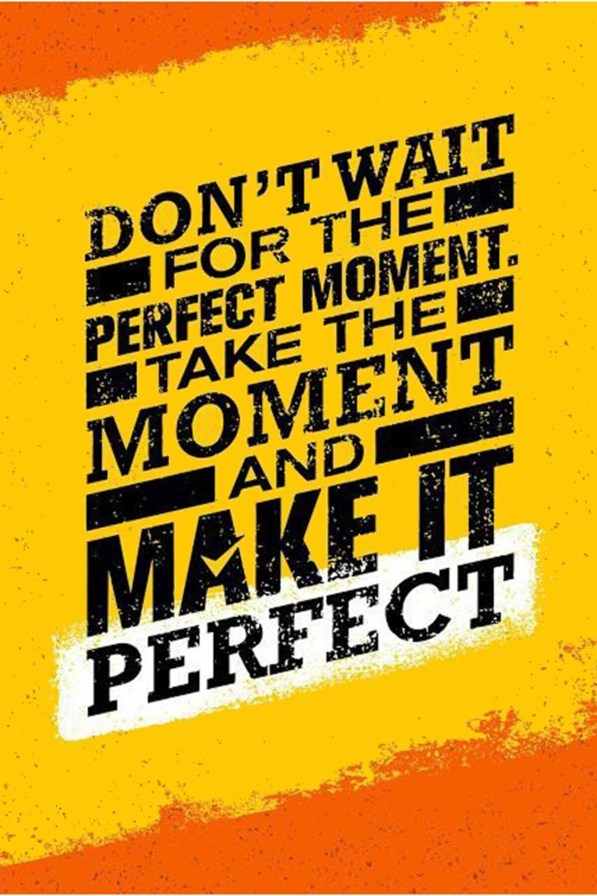 Don't Wait - Motive Edici Mini Retro Ahşap Poster - Hbb