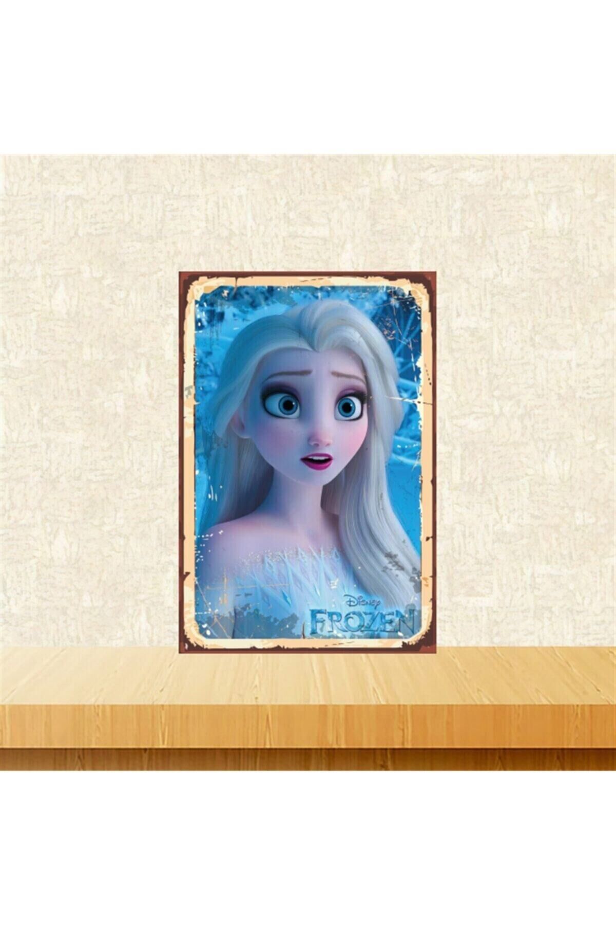 Frozen Tasarımlı Retro Ahşap Tablo Tkfx5059 20-30 Cm
