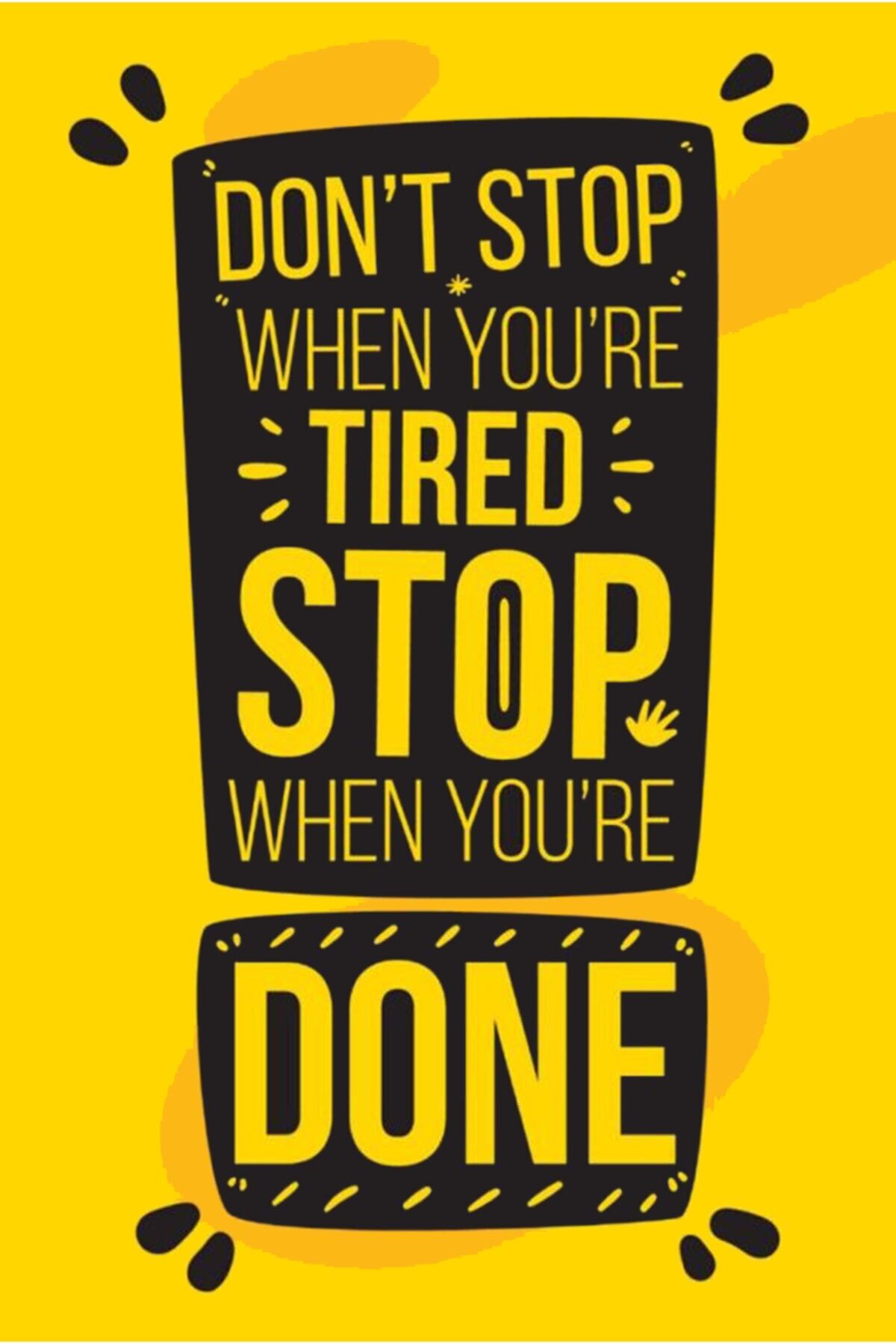 Don't Stop - Motive Edici Mini Retro Ahşap Poster - Hbb