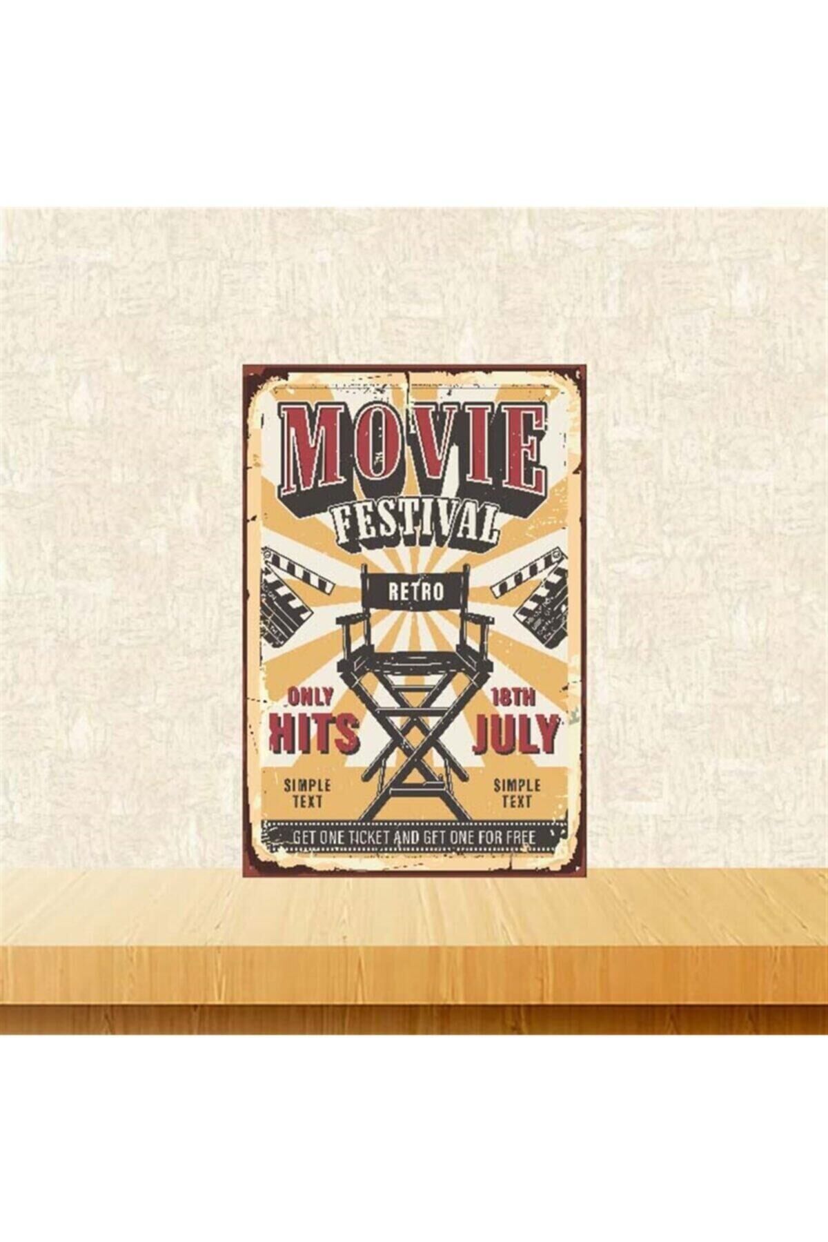 Movie Festival 20-30 Cm Retro Ahşap Poster Tkfx4025