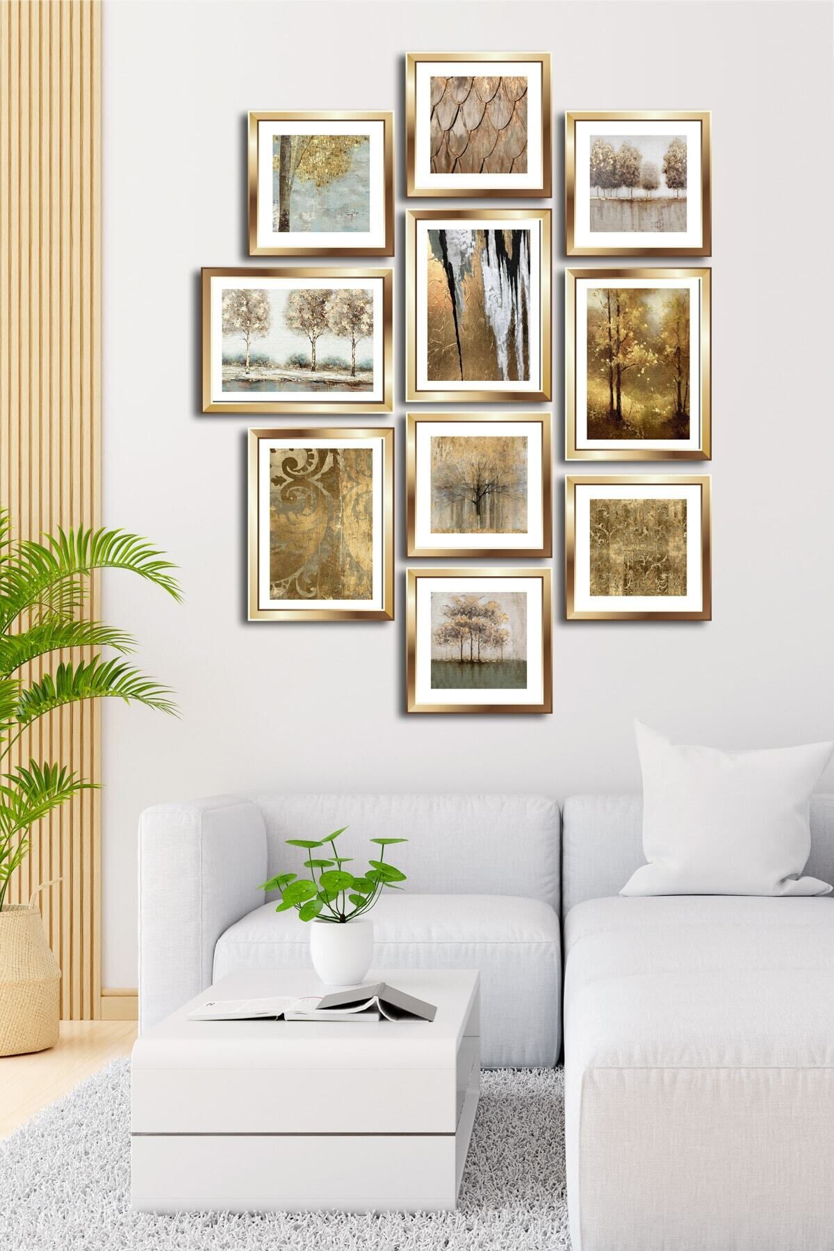 10 Parçalı Çerçeve Görünümlü Mdf Tablo Seti Flm072