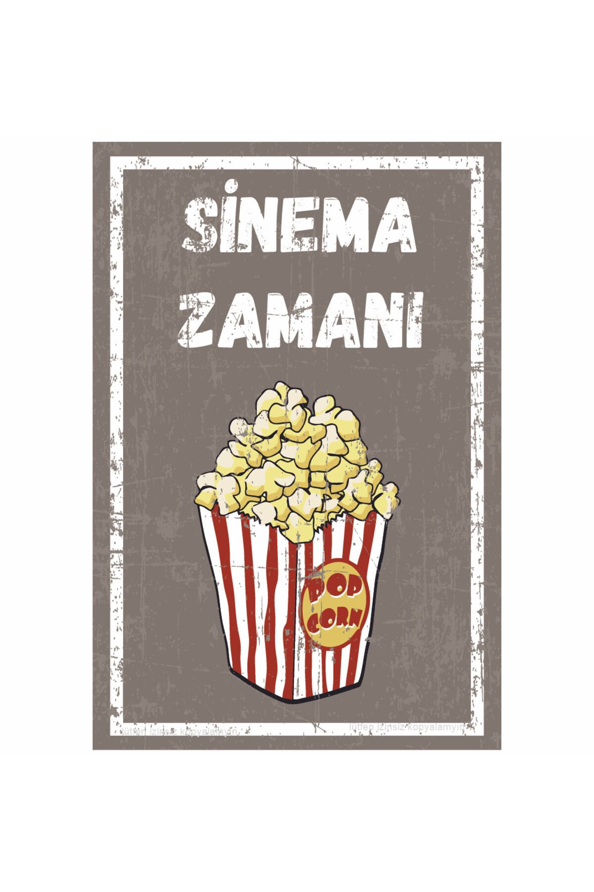 sinema zamanı pop corn patlamış mısır ev dekorasyon tablo pop art retro ahşap poster