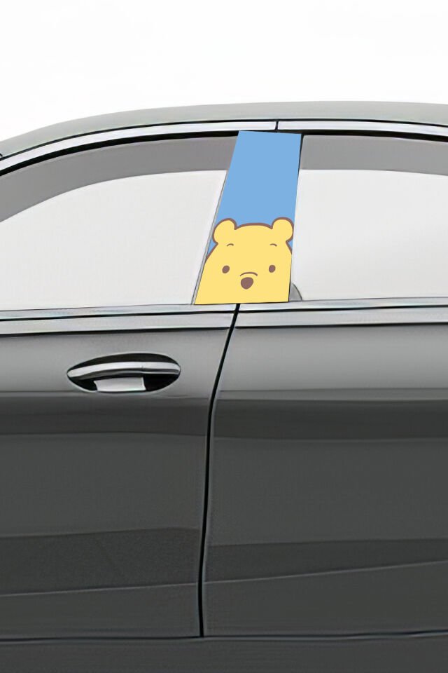 Araç Kapı Direk Kaplama Folyosu Desenli (Sağ Sol Takım) (2 Adet) - 22x50 Cm