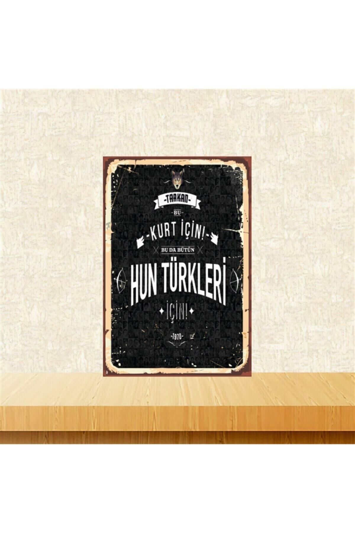 Hun Türkleri 20-30 Cm Retro Ahşap Tablo Tkfx4801