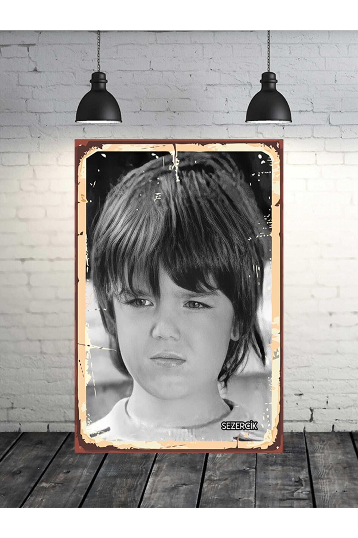 Sezercik Siyah Beyaz Yeşilçam 20x30 Cm Retro Ahşap Tablo