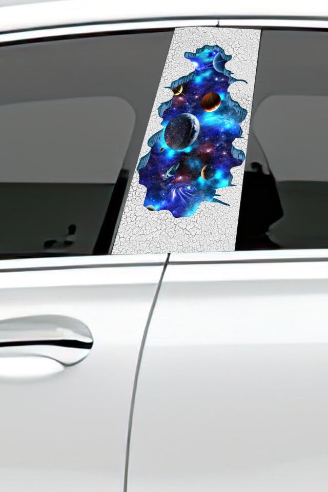 Araç Kapı Direk Kaplama Folyosu Desenli (Sağ Sol Takım) Uyumlu (2 Adet) - 22x50 cm