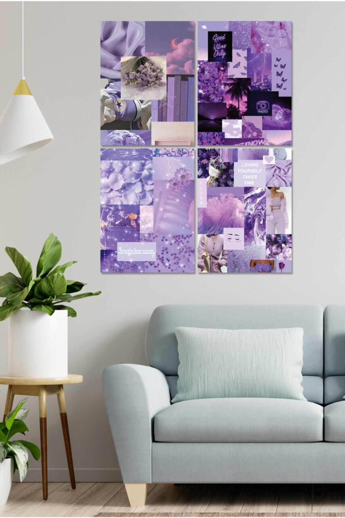 4 Parçalı Çerçeve Görünümlü Mdf Tablo Seti Dnu093