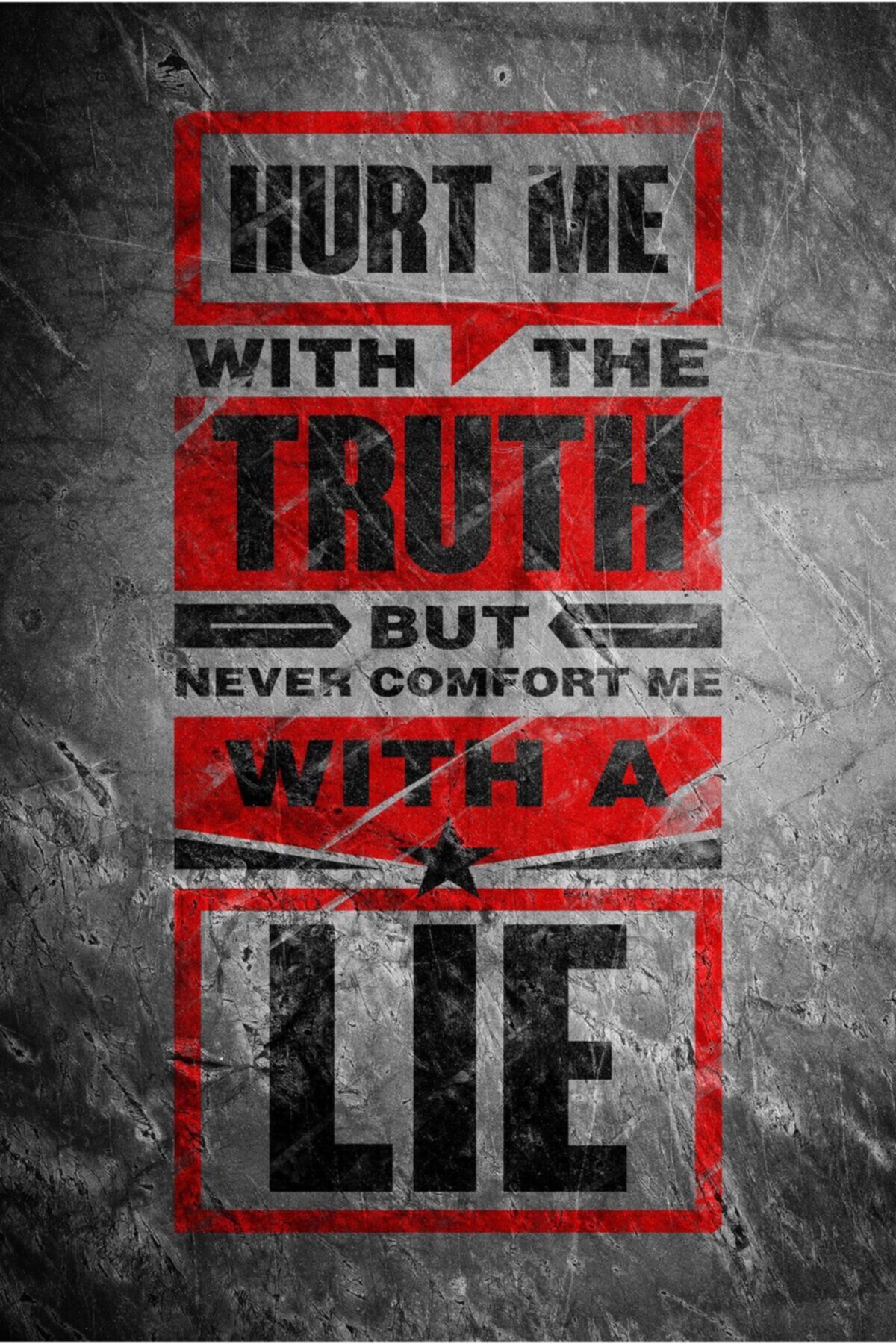Hurt Me With Truth - Motive Edici Mini Retro Ahşap Poster - Hbb