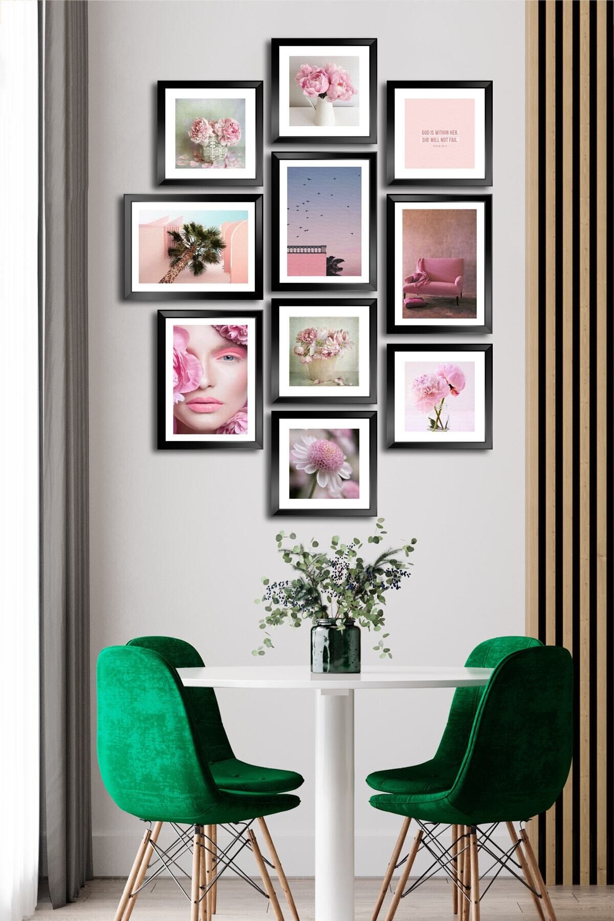 10 Parçalı Çerçeve Görünümlü Mdf Tablo Seti Flm096