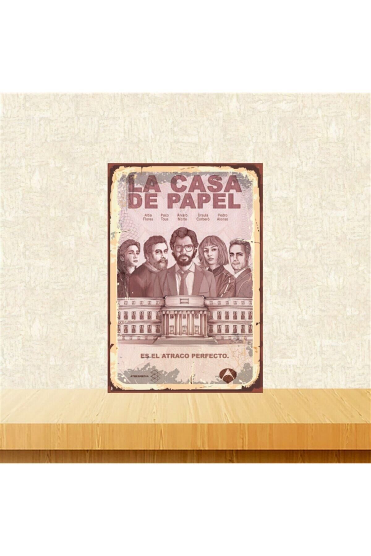 La Casa De Papel Es El Atraco Perfecto 20-30 Cm Retro Ahşap Tablo Tkfx5082