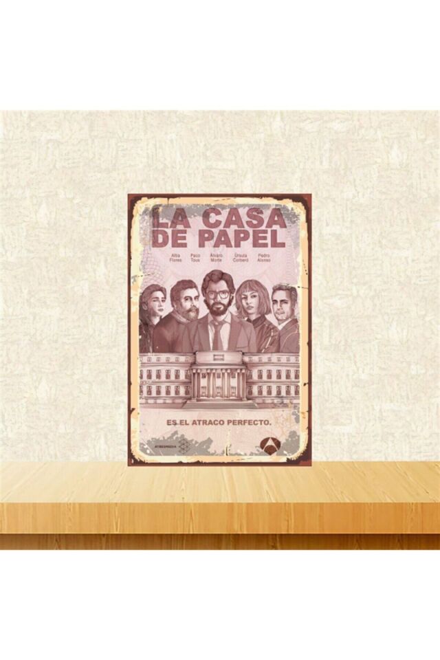 La Casa De Papel Es El Atraco Perfecto 20-30 Cm Retro Ahşap Tablo Tkfx5082