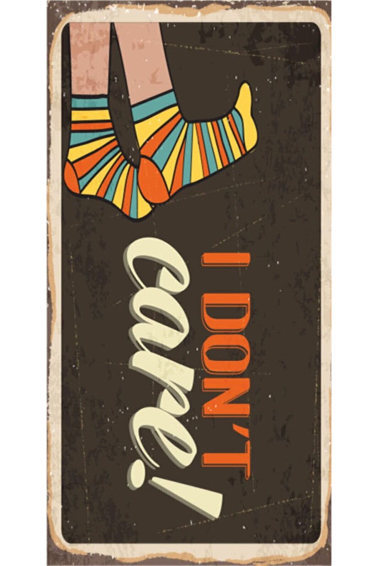 Don’t Care - Retro Ahşap Poster – Özel Koleksiyon – Hbb