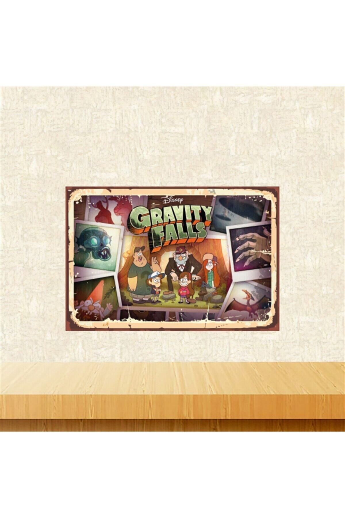 Gravity Falls Tasarımlı 20-30 cm Retro Ahşap Tablo Tkfx5657
