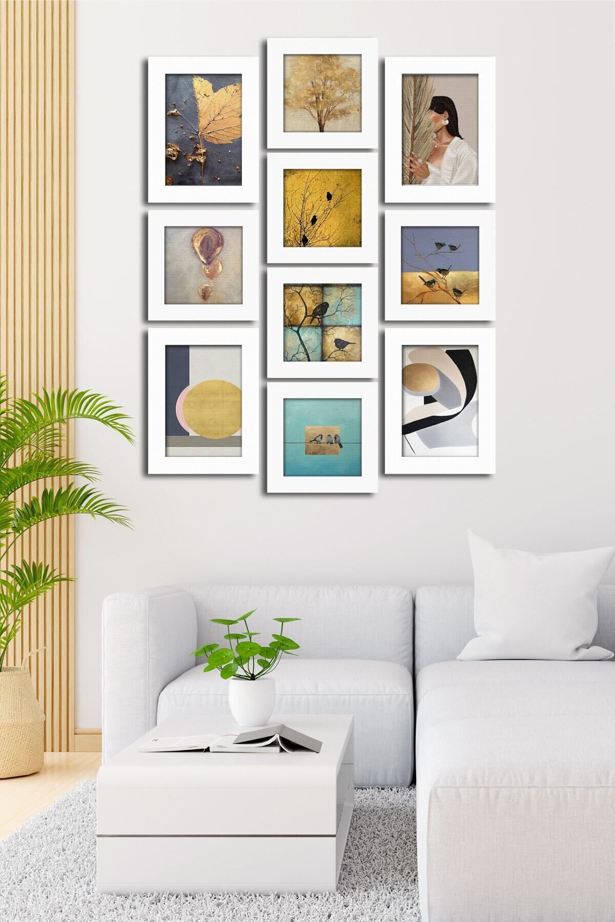 10 Parçalı Çerçeve Görünümlü Mdf Tablo Seti Flm024