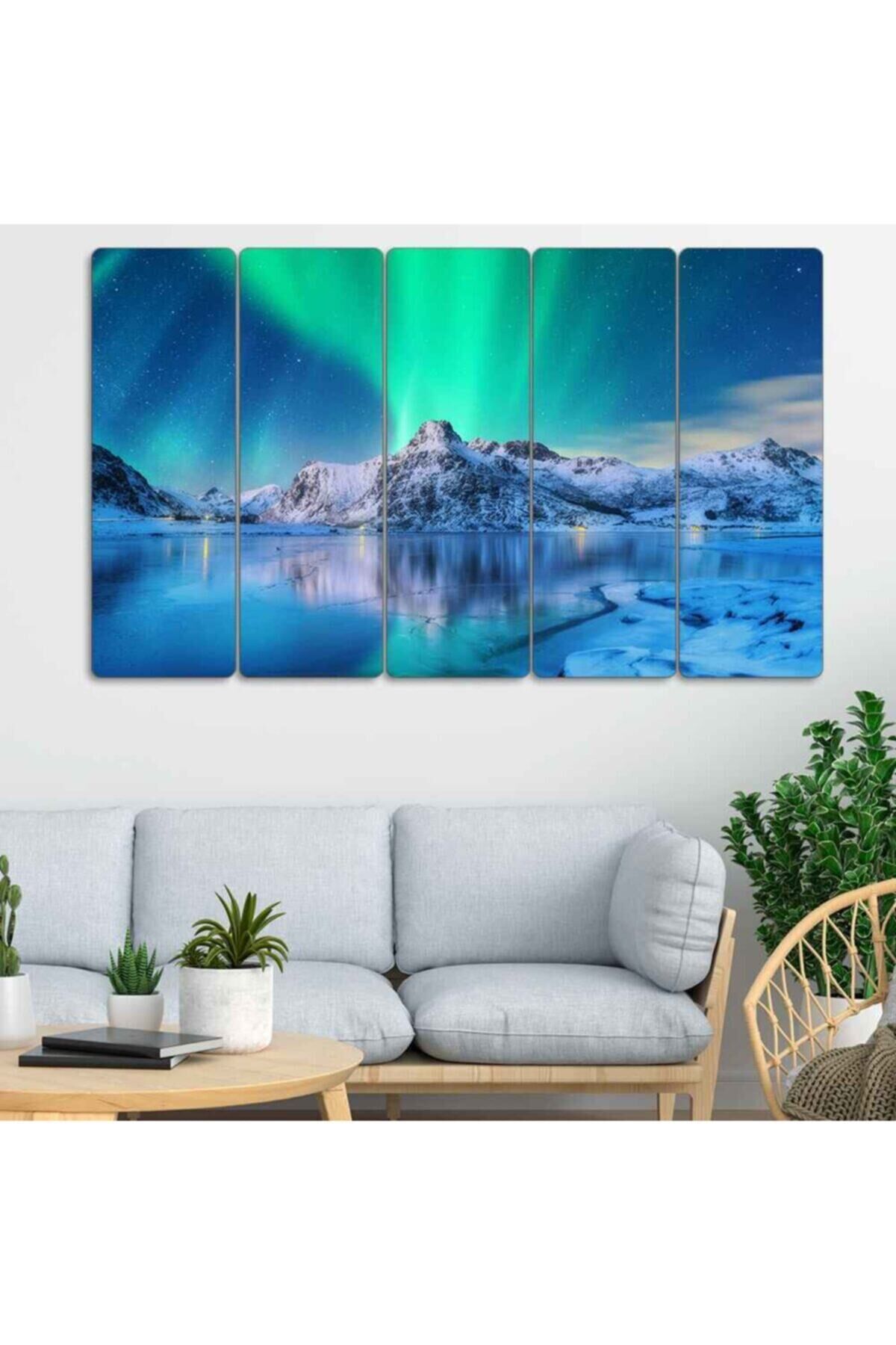 Kuzey Işıkları 5 Parçalı Tablo