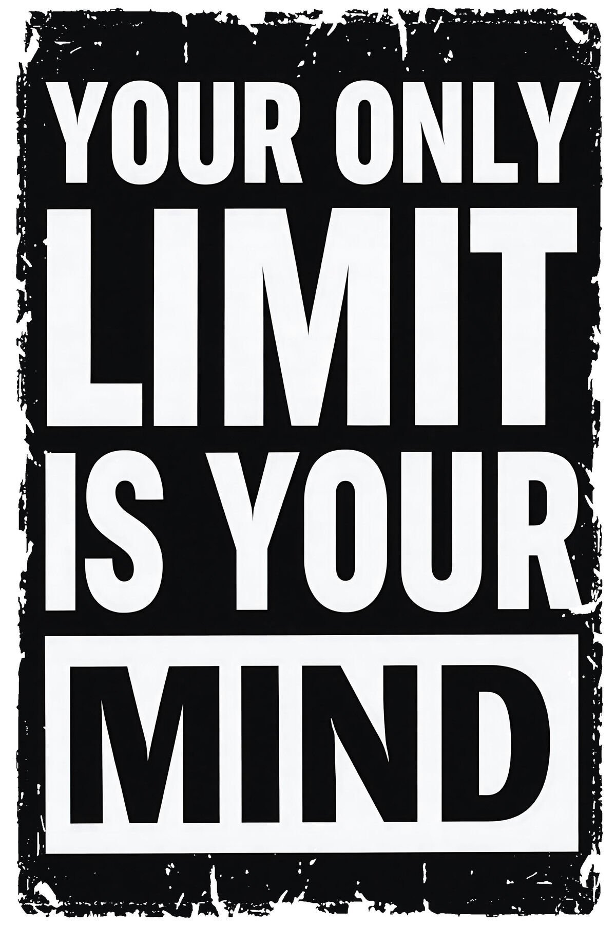 Your Only Limit Retro Ahşap Poster Tablo Duvar Yazısı (20X30)