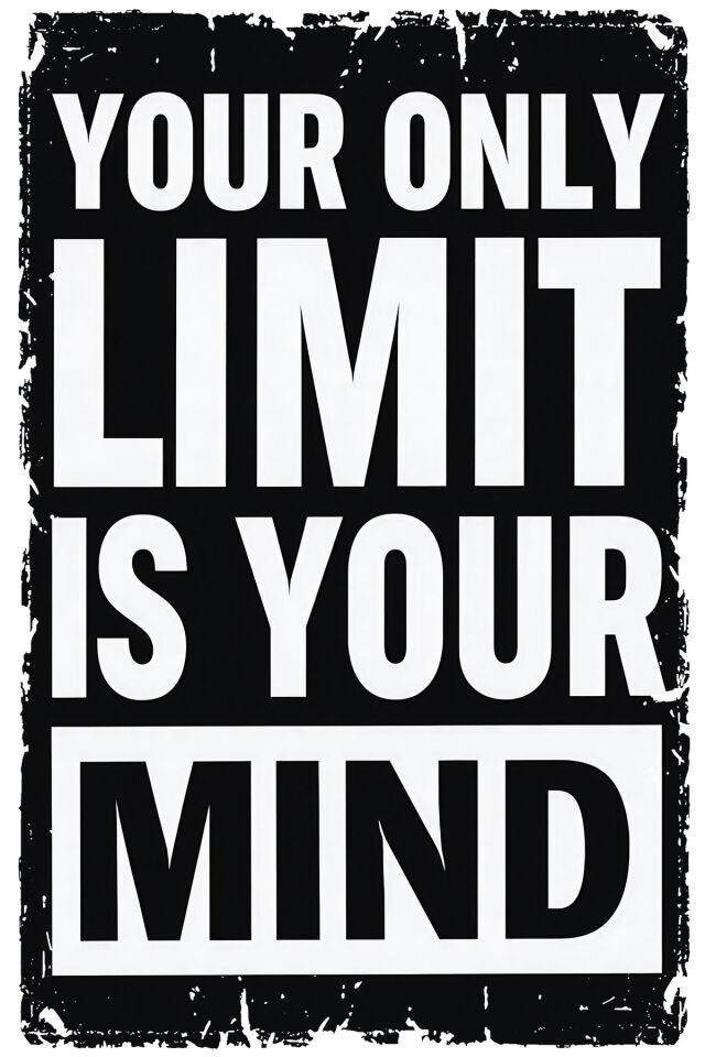 Your Only Limit Retro Ahşap Poster Tablo Duvar Yazısı (20X30)
