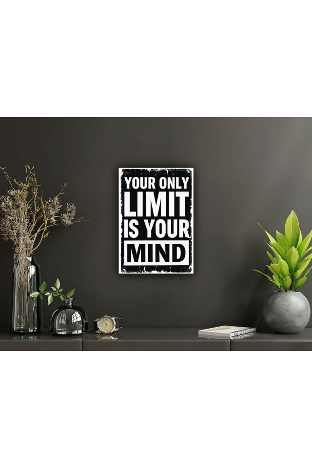 Your Only Limit Retro Ahşap Poster Tablo Duvar Yazısı (20X30)