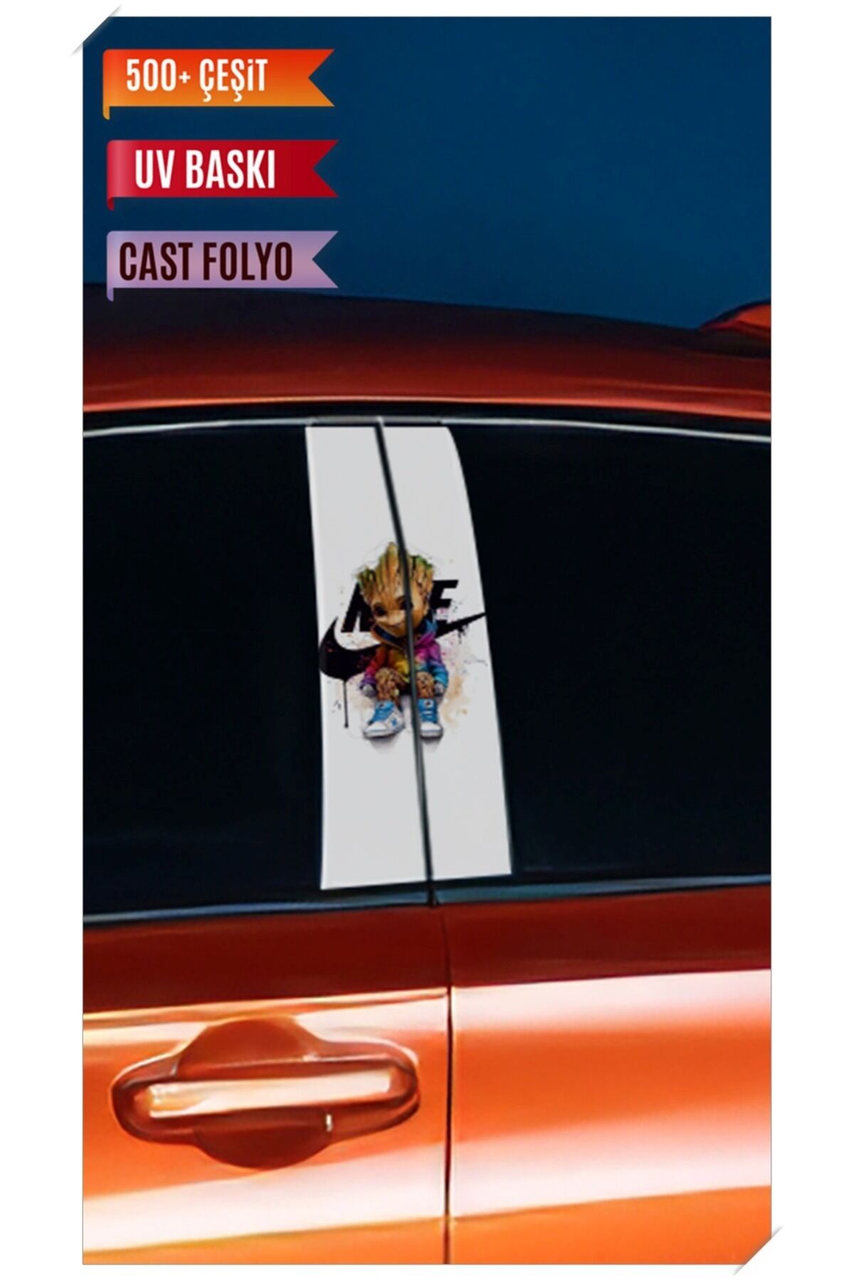 Araç Kapı Direk Kaplama Folyosu Desenli (Sağ Sol Takım) (2 Adet) - 22x50 Cm