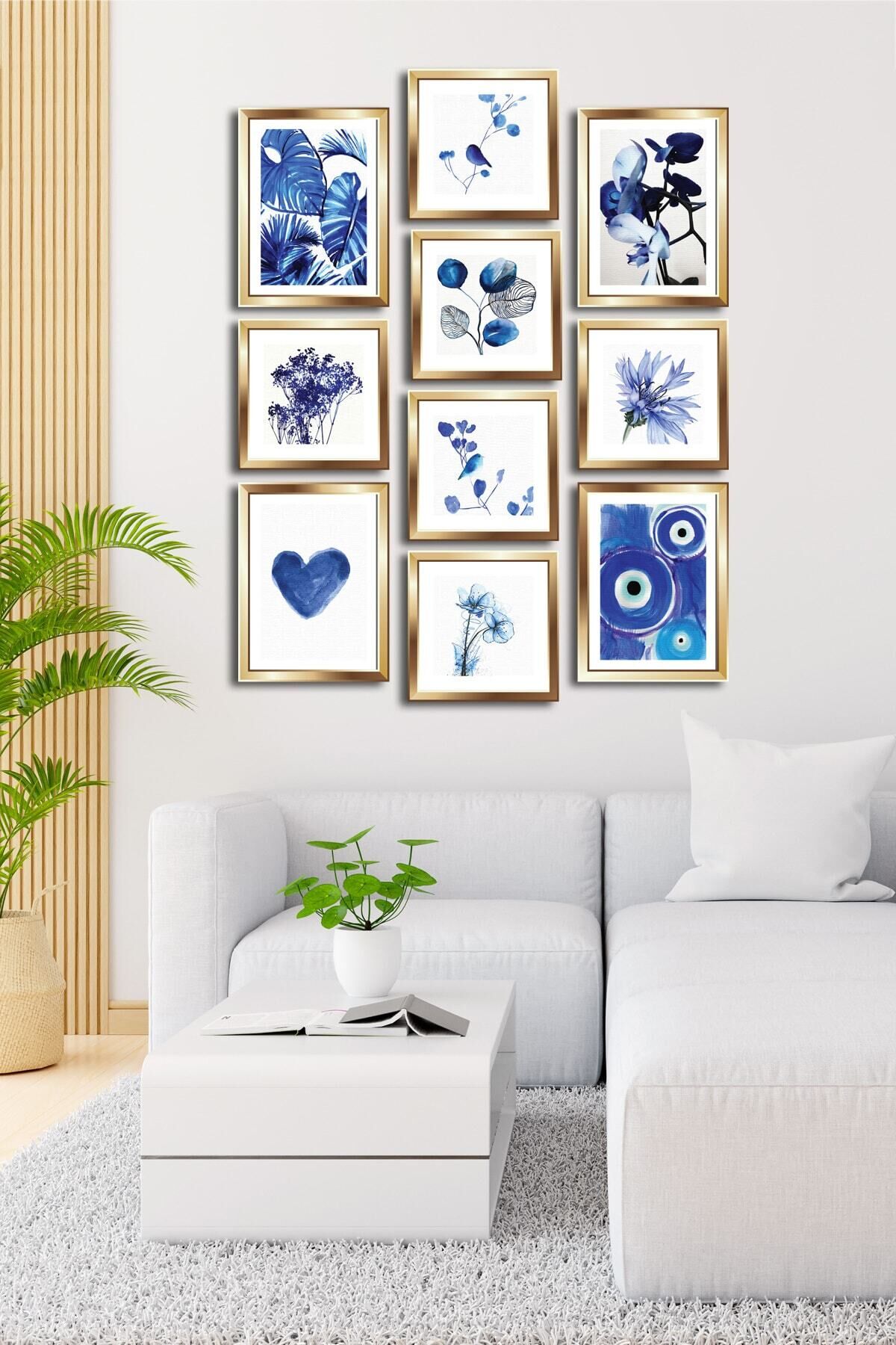 10 Parçalı Çerçeve Görünümlü Mdf Tablo Seti Flm179