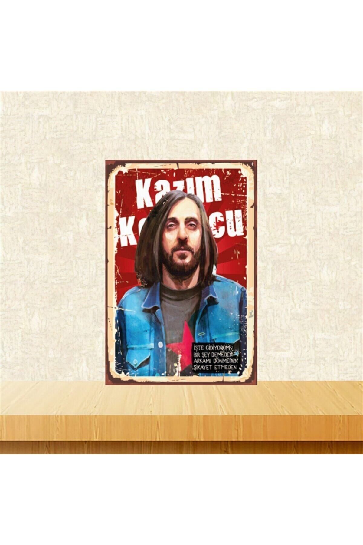 Kazım Koyuncu İşte Gidiyorum Retro Ahşap Tablo 20-30 cm- Tkfx5878