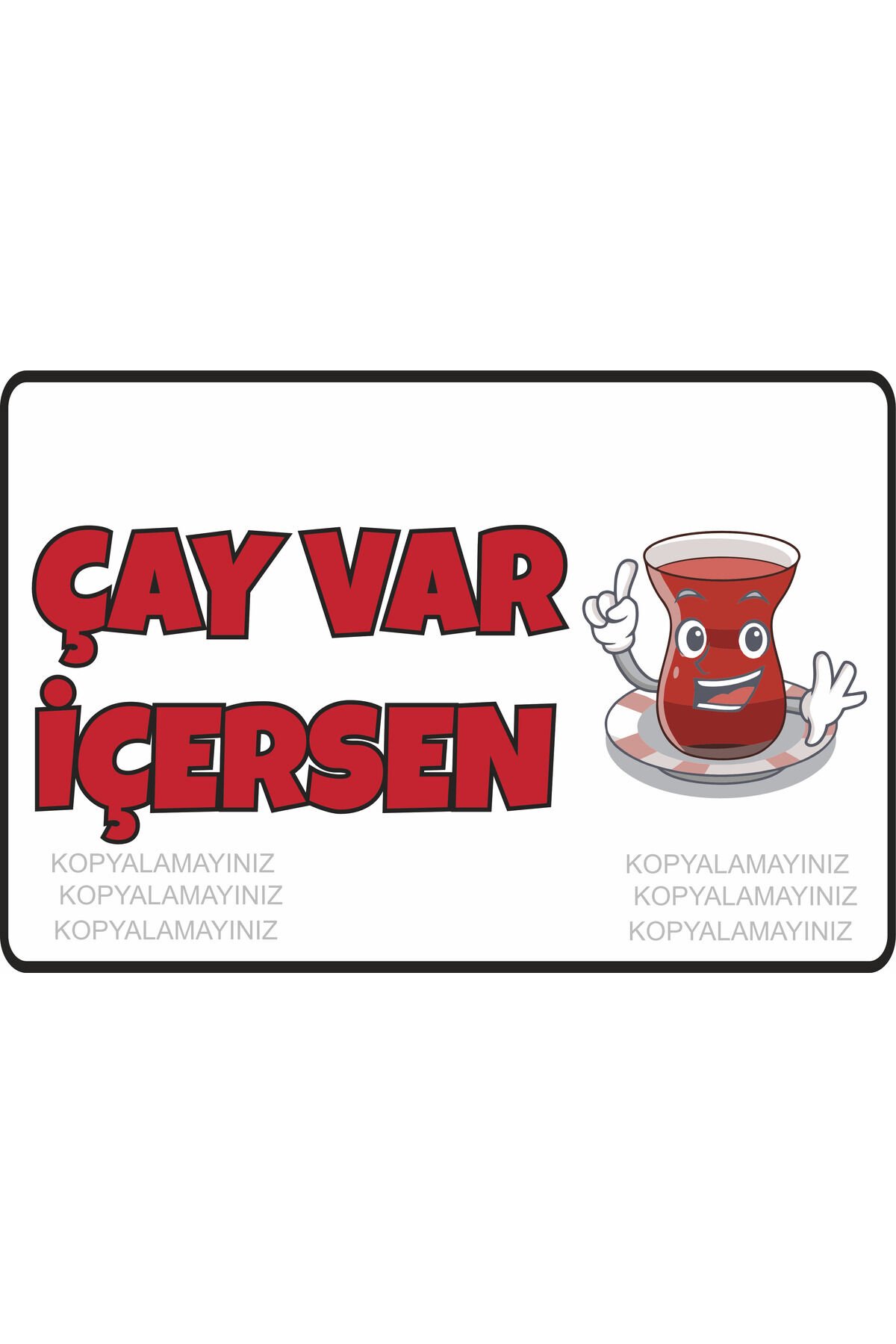 çay var içersen komik sözler duvar yazıları ev dekorasyon tablo retro ahşap poster