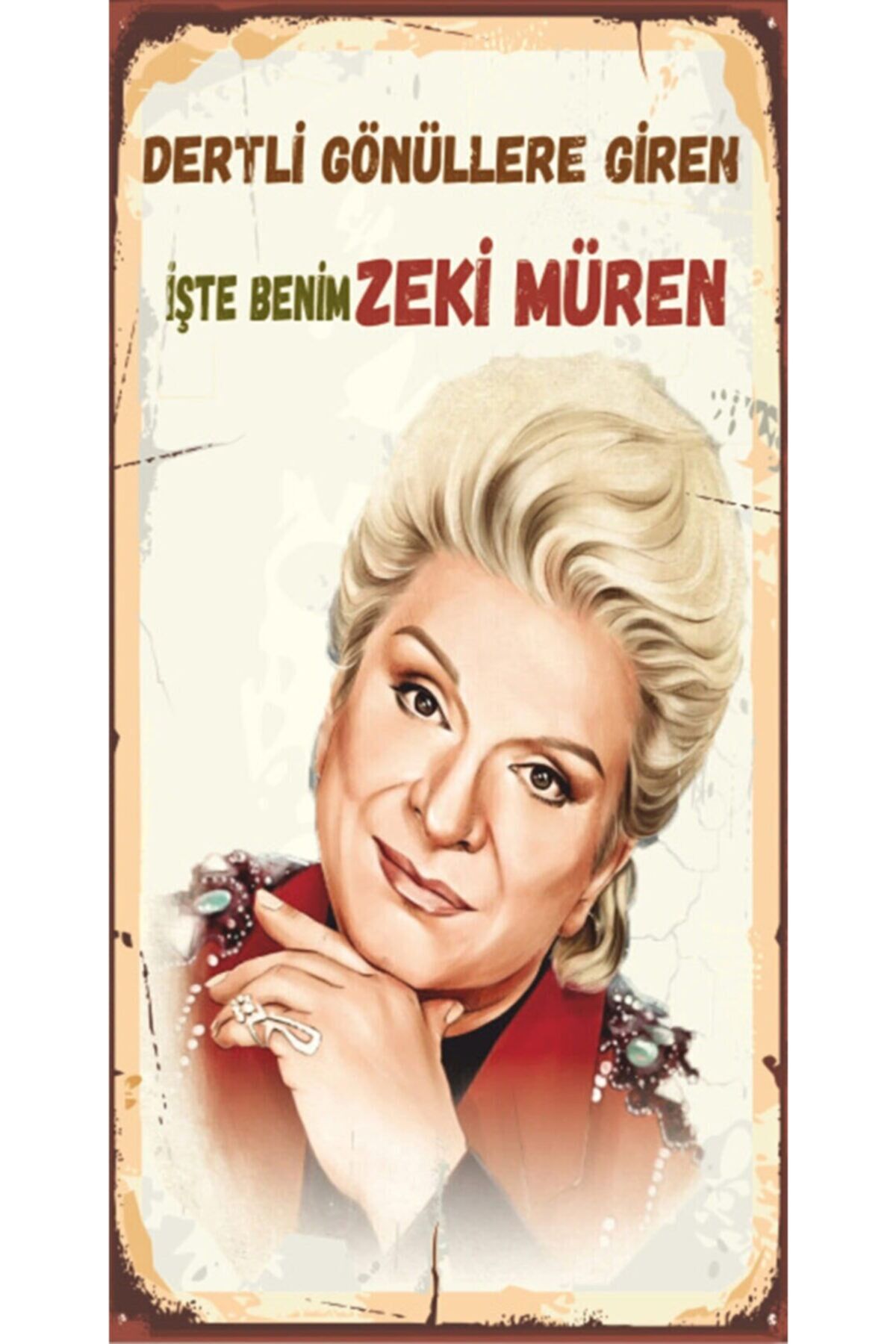 Zeki Müren - Retro Ahşap Poster – Özel Koleksiyon – Hbb