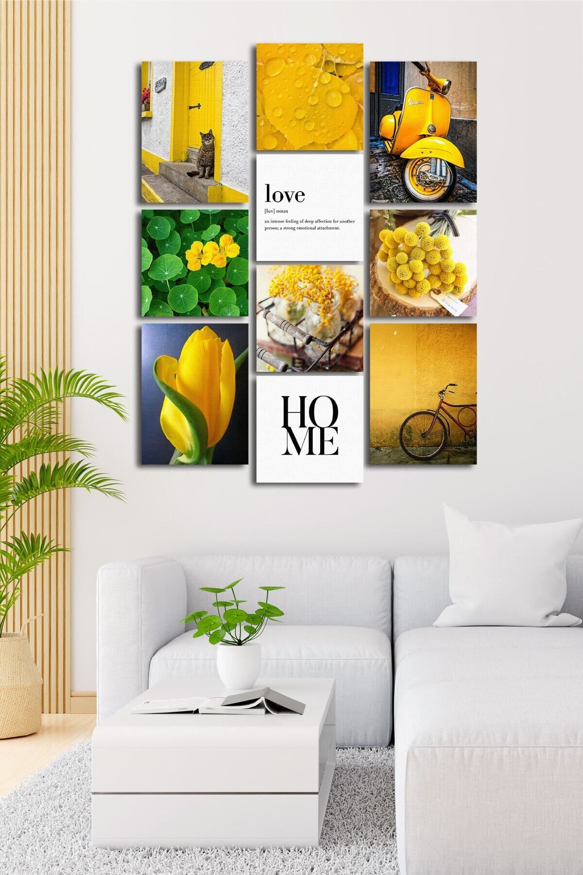 10 Parçalı Çerçeve Görünümlü Mdf Tablo Seti Flm001