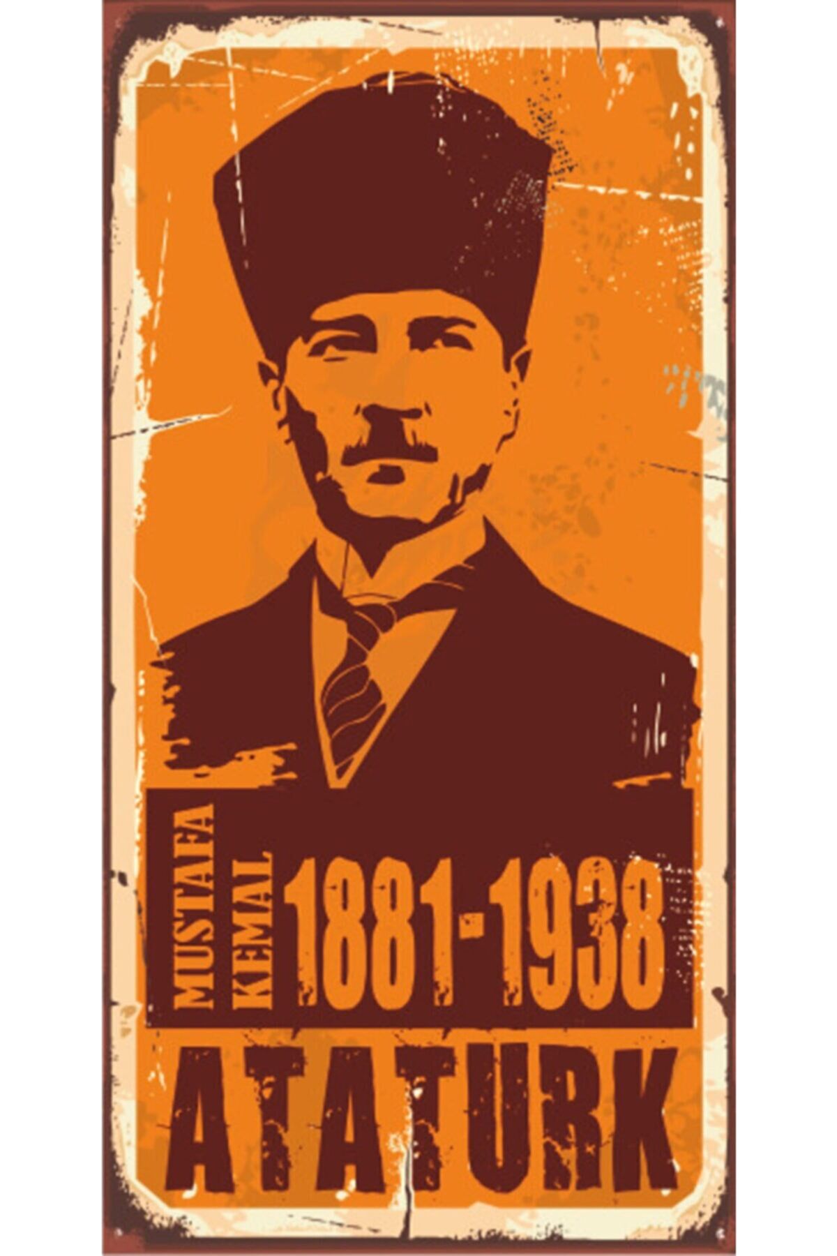Atatürk - Retro Ahşap Poster – Özel Koleksiyon – Hbb