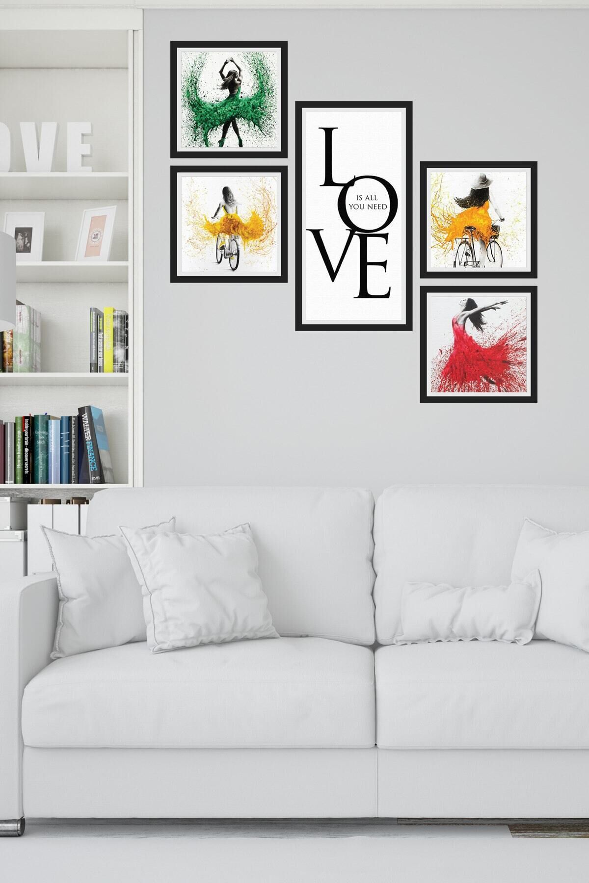 Collage Style 5 Parçalı Mdf Tablo Atf299