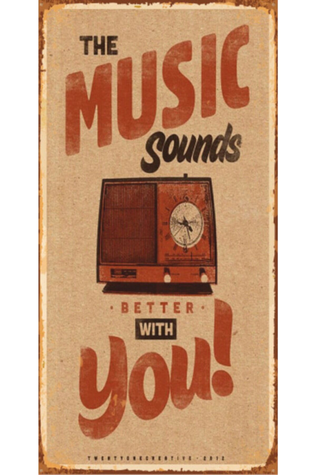 The Music Sounds - Retro Ahşap Poster – Özel Koleksiyon – Hbb