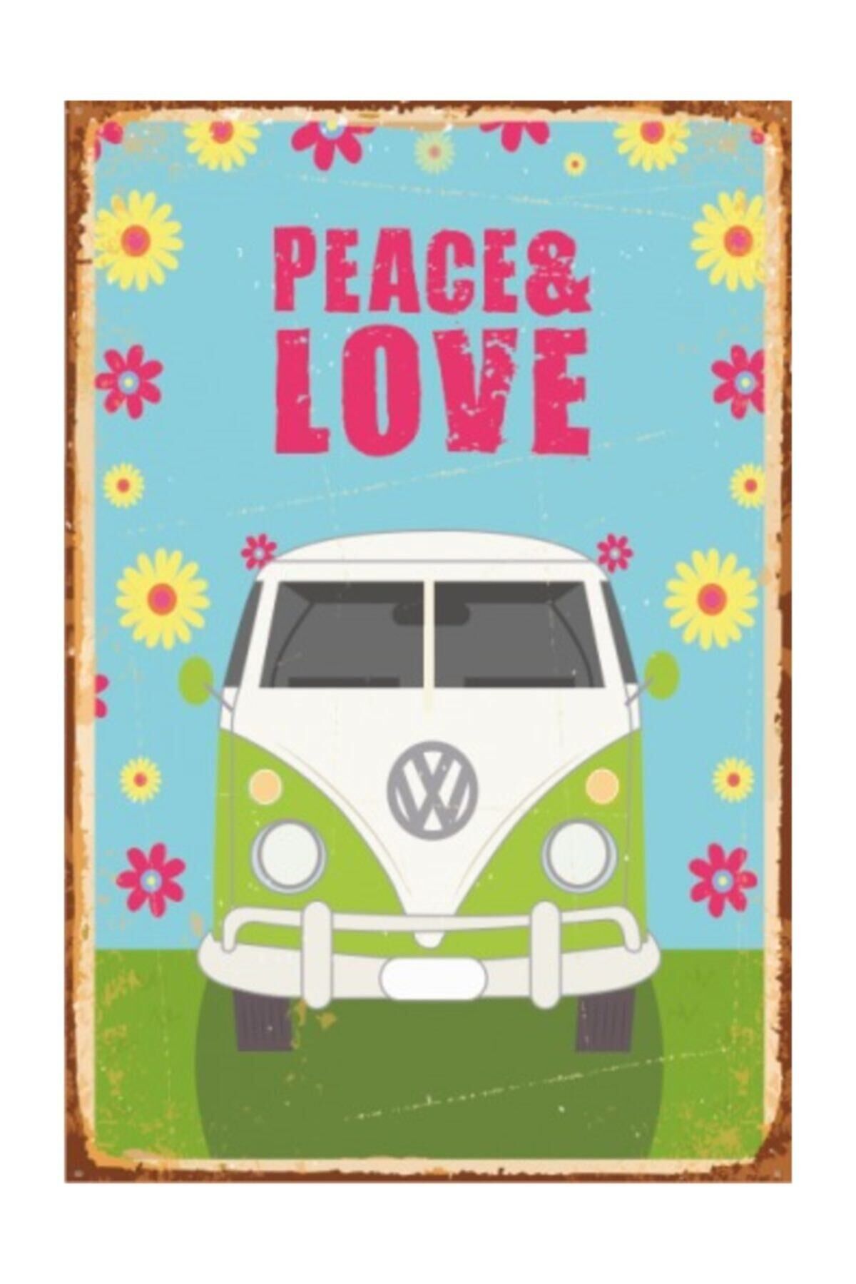 Hippi Vosvos Retro Vintage Ahşap Poster