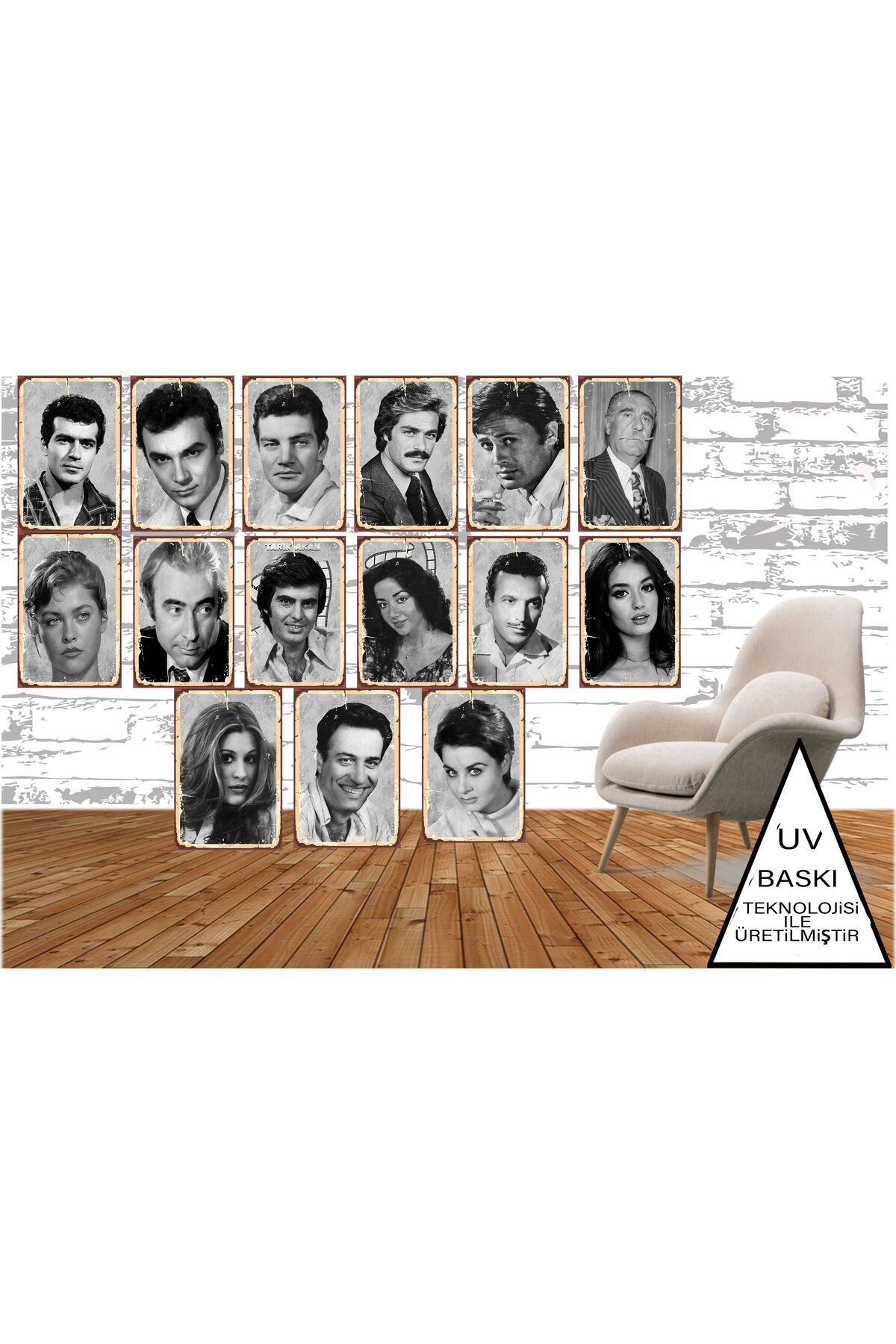 Yeşilçam Nostalji Temalı 14 Adet Her Biri 20 x 30 CM MDF Duvar Tablosu 01