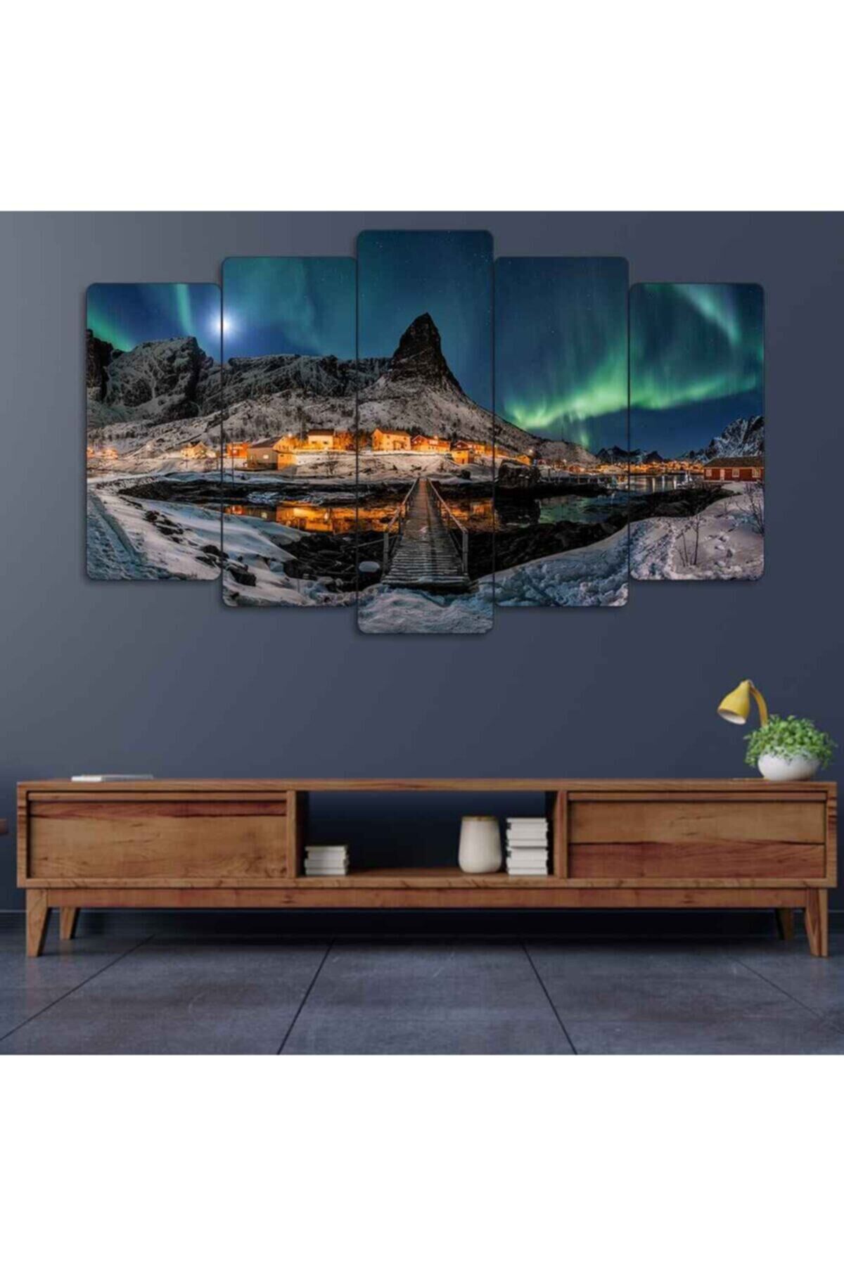 Kuzey Işıkları 5 Parçalı Tablo