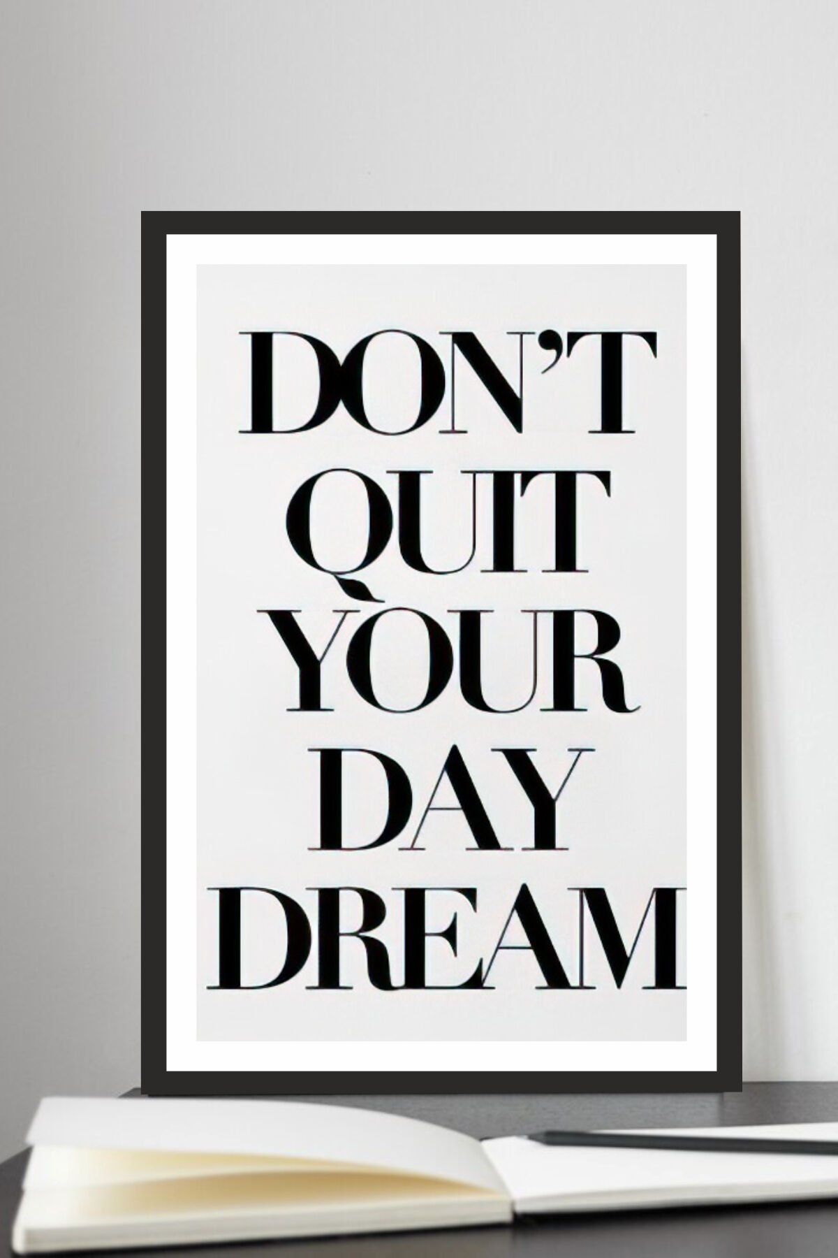 motto yazılı çerçeve görünümlü mdf tablo