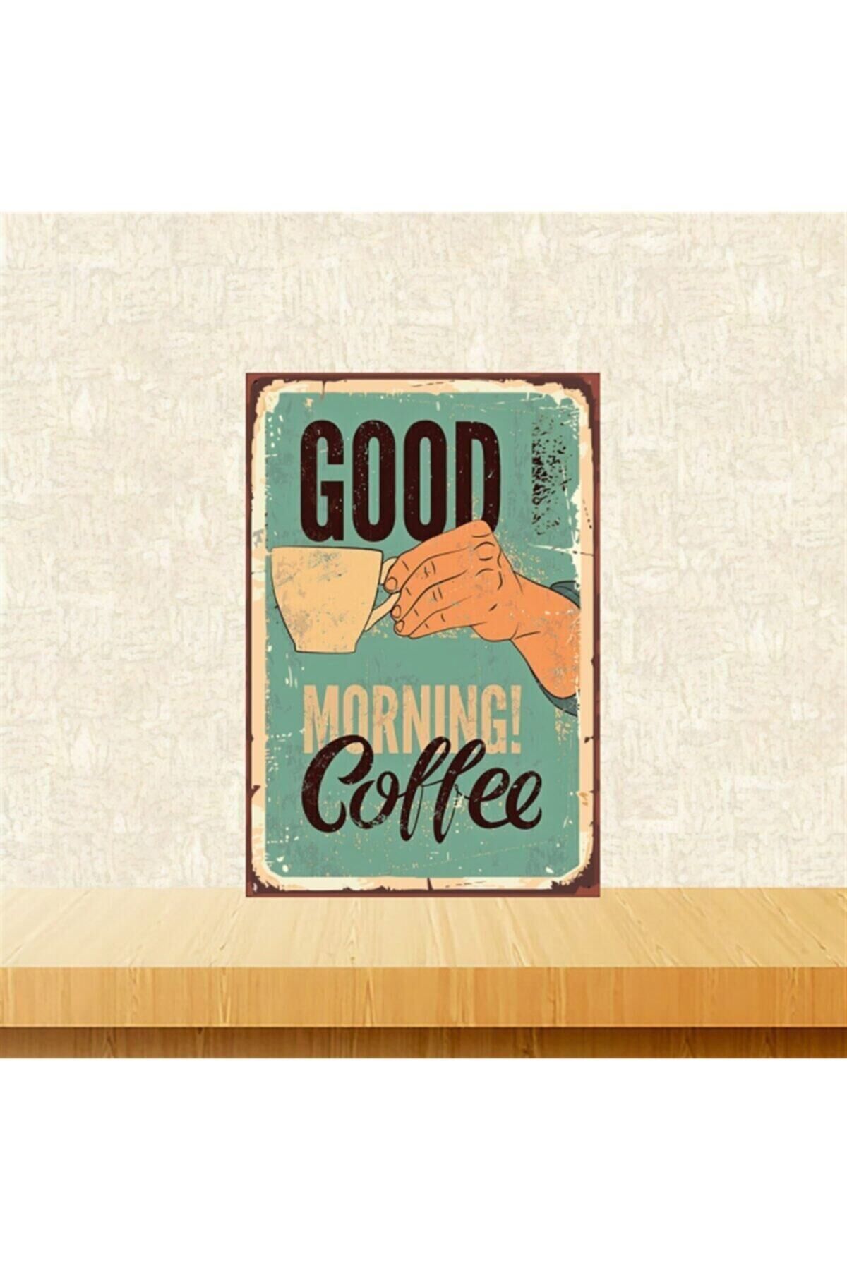Good Morning Coffee 20-30 Cm Retro Ahşap Tablo Tkfx4585