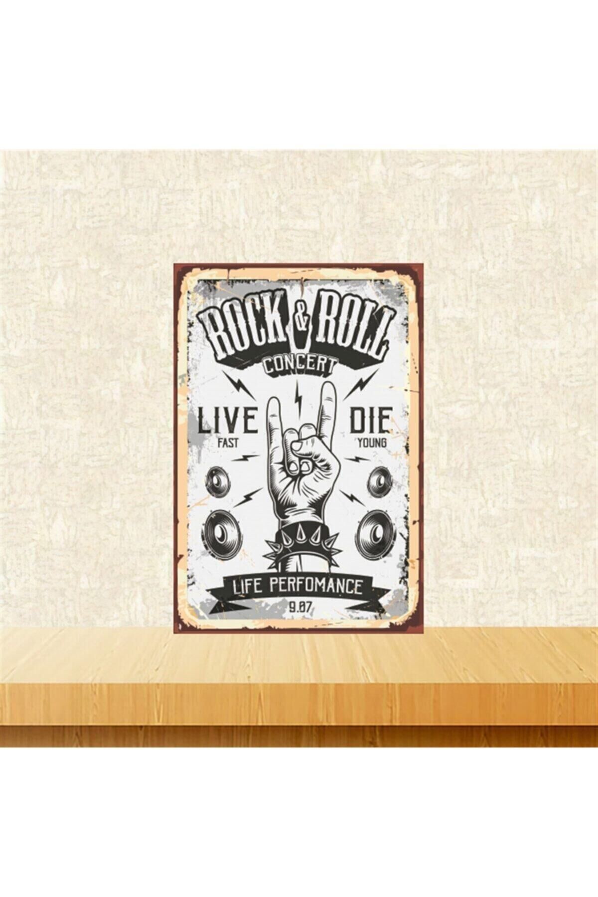 Rock&roll Life Performance 20-30 Cm Retro Ahşap Tablo Tkfx5318