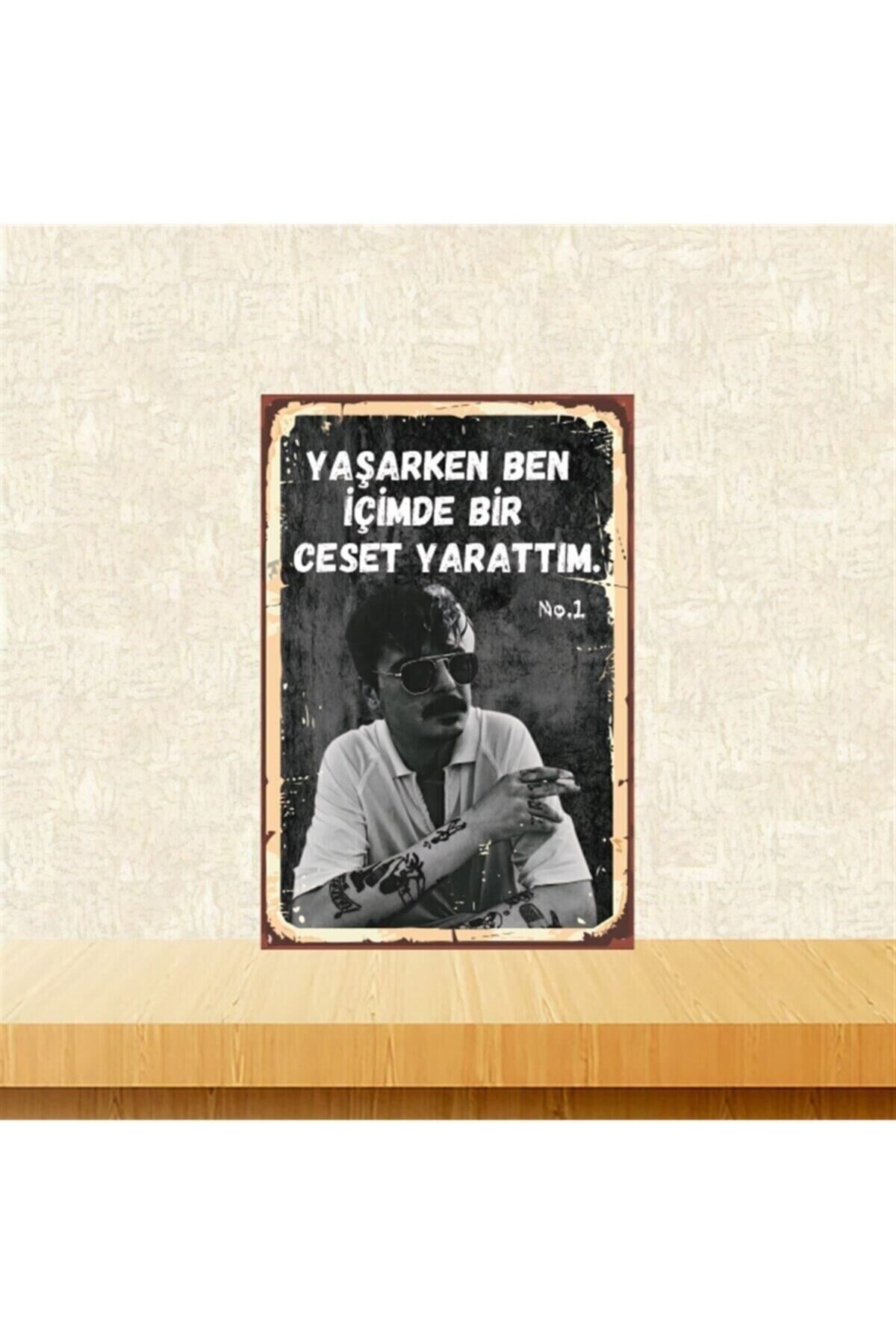 No.1 Içimde Bir Ceset Yarattım 20-30 Cm Retro Ahşap Tablo Tkfx4527