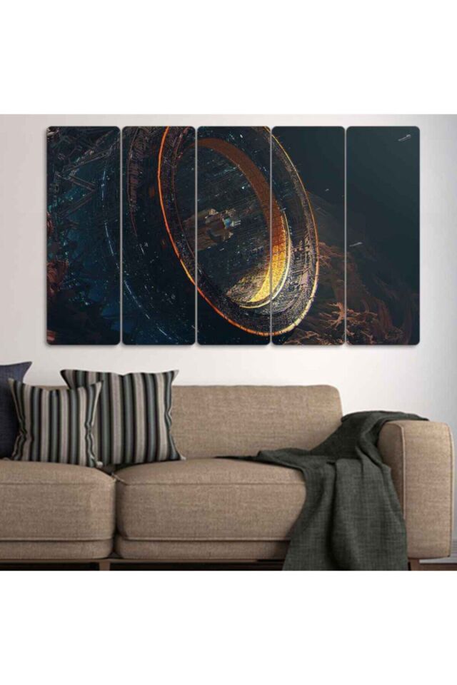 Uzay Boşluk Uzay Istasyonu - 5 Parçalı Tablo