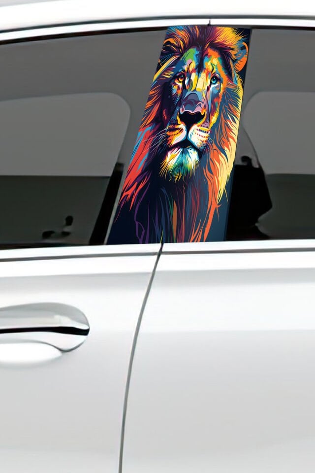 Araç Kapı Direk Kaplama Folyosu Desenli (Sağ Sol Takım) (2 Adet) - 22x50 Cm