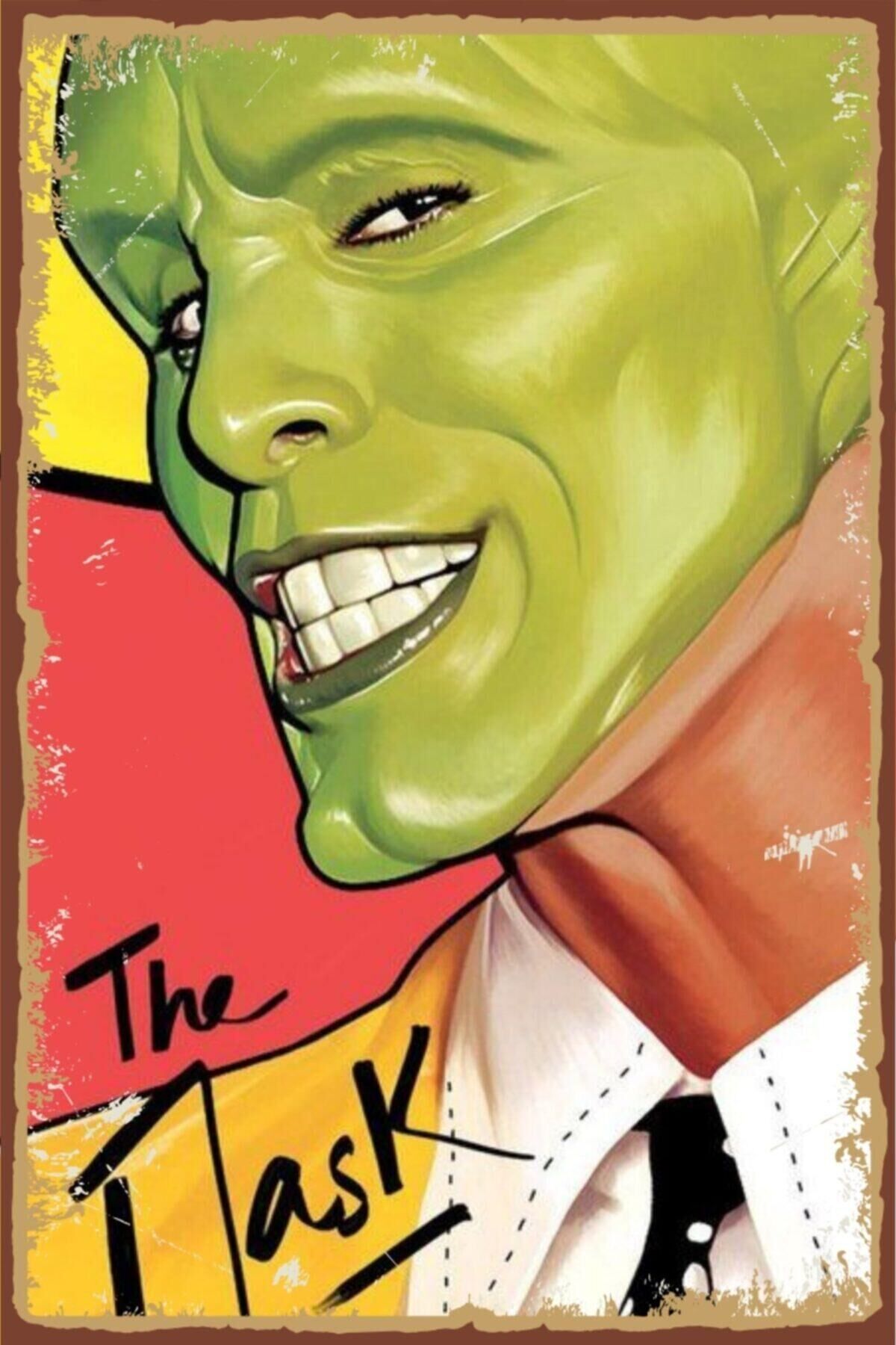 Maske Retro Ahşap Poster