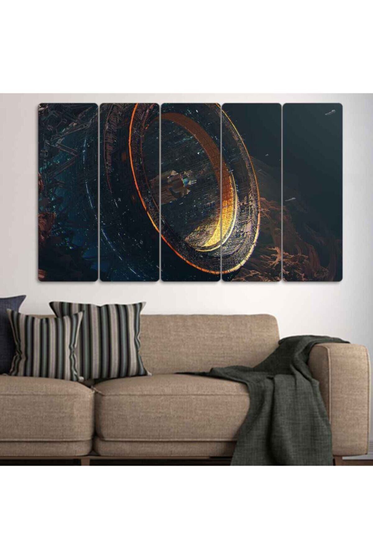 Uzay Boşluk Uzay Istasyonu - 5 Parçalı Tablo