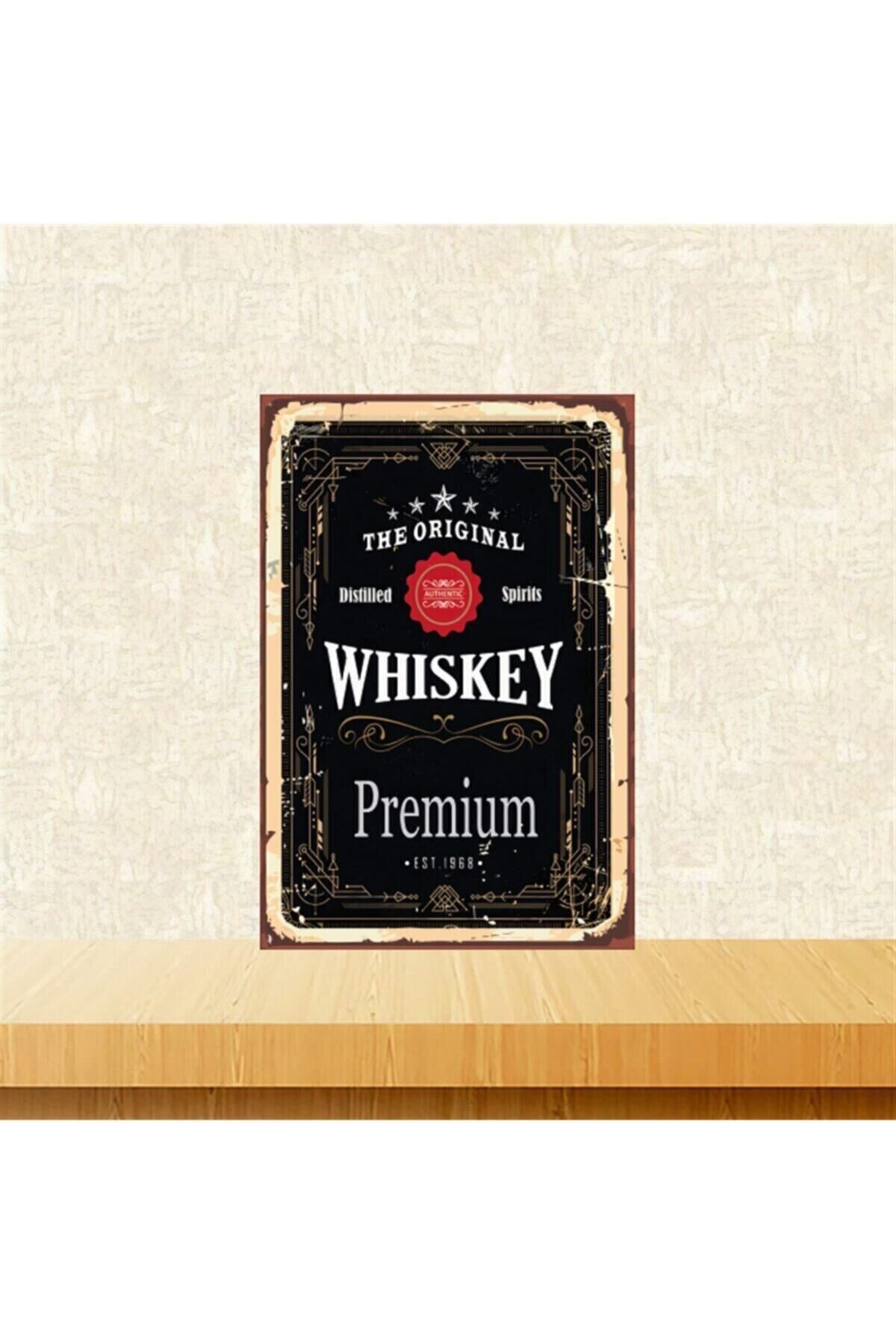 Whiskey Premium 20-30 Cm Retro Ahşap Tablo Tkfx5278