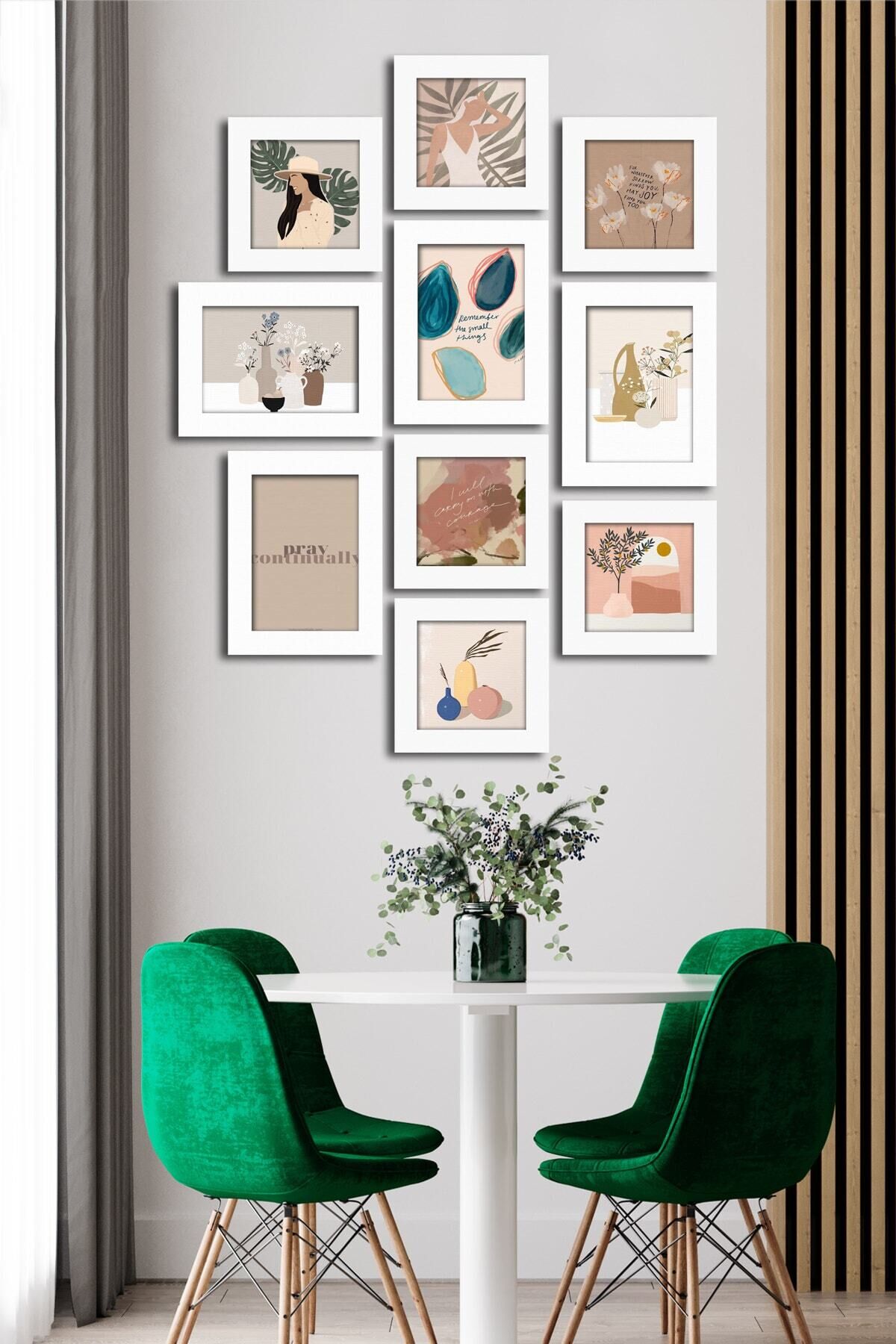 10 Parçalı Çerçeve Görünümlü Mdf Tablo Seti Flm061