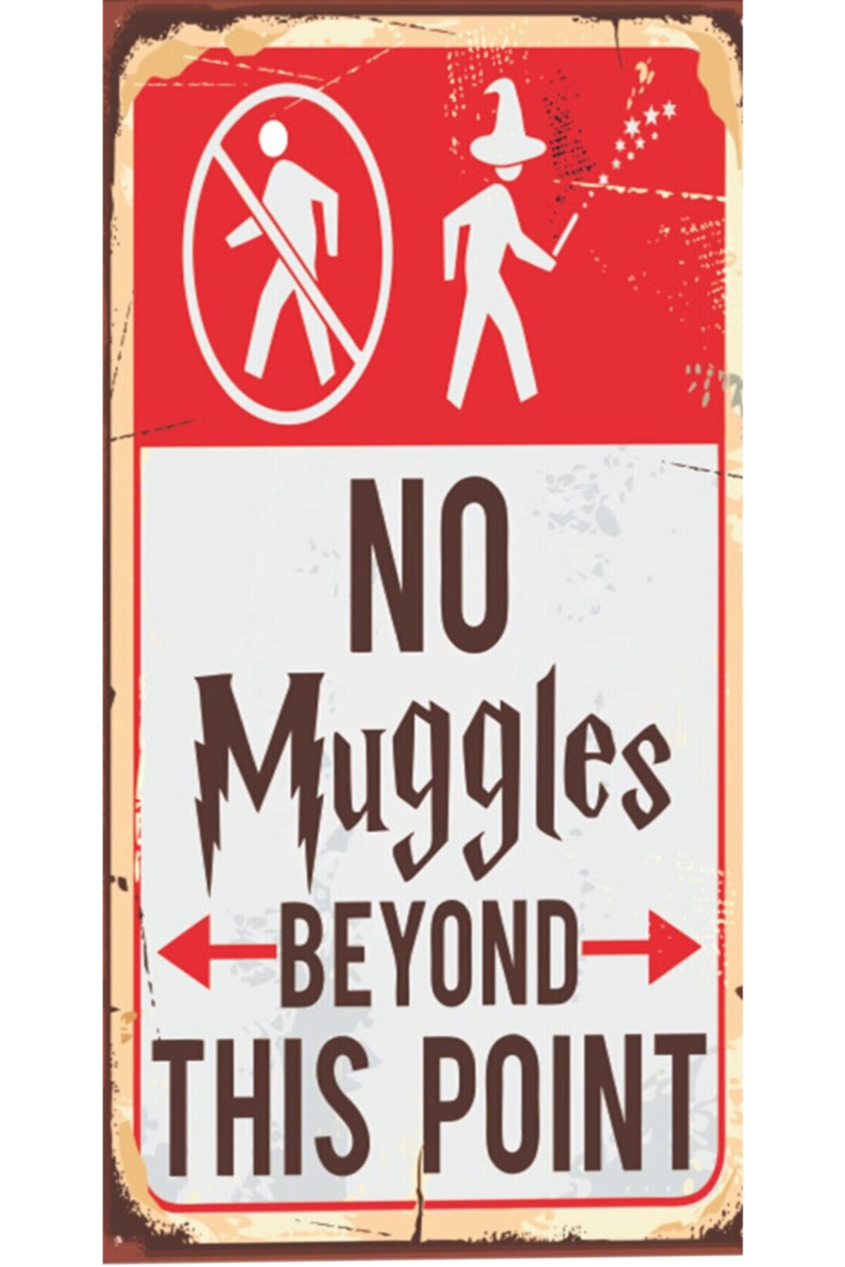 No Muggles - Retro Ahşap Poster – Özel Koleksiyon – Hbb